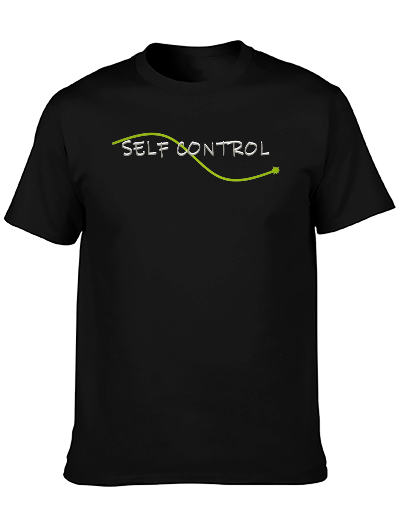 Camiseta Negra Autocontrol Diseño Gráfico
