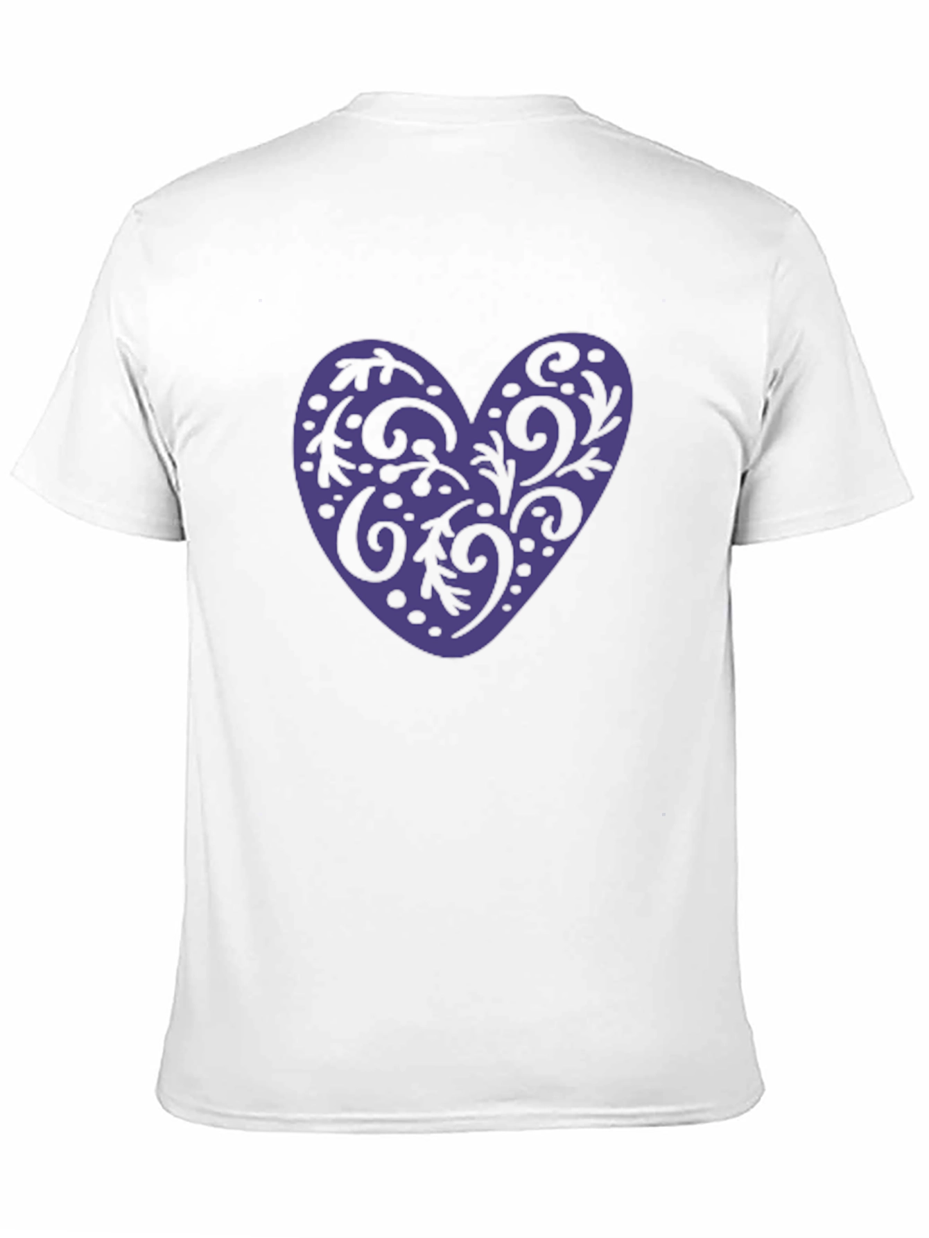 Camiseta Negra con Corazón Violeta Decorado
