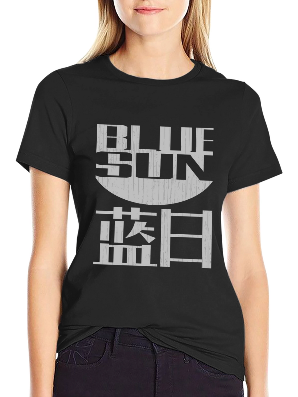 Camiseta Negra Blue Sun con Diseño Gráfico
