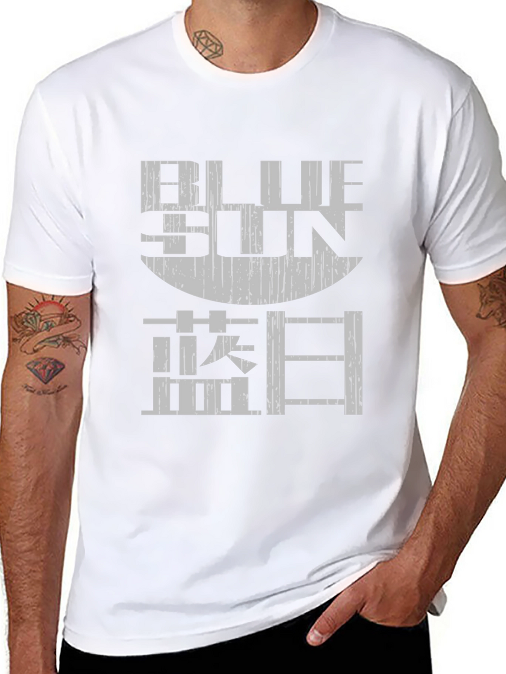 Camiseta Negra Blue Sun con Diseño Gráfico