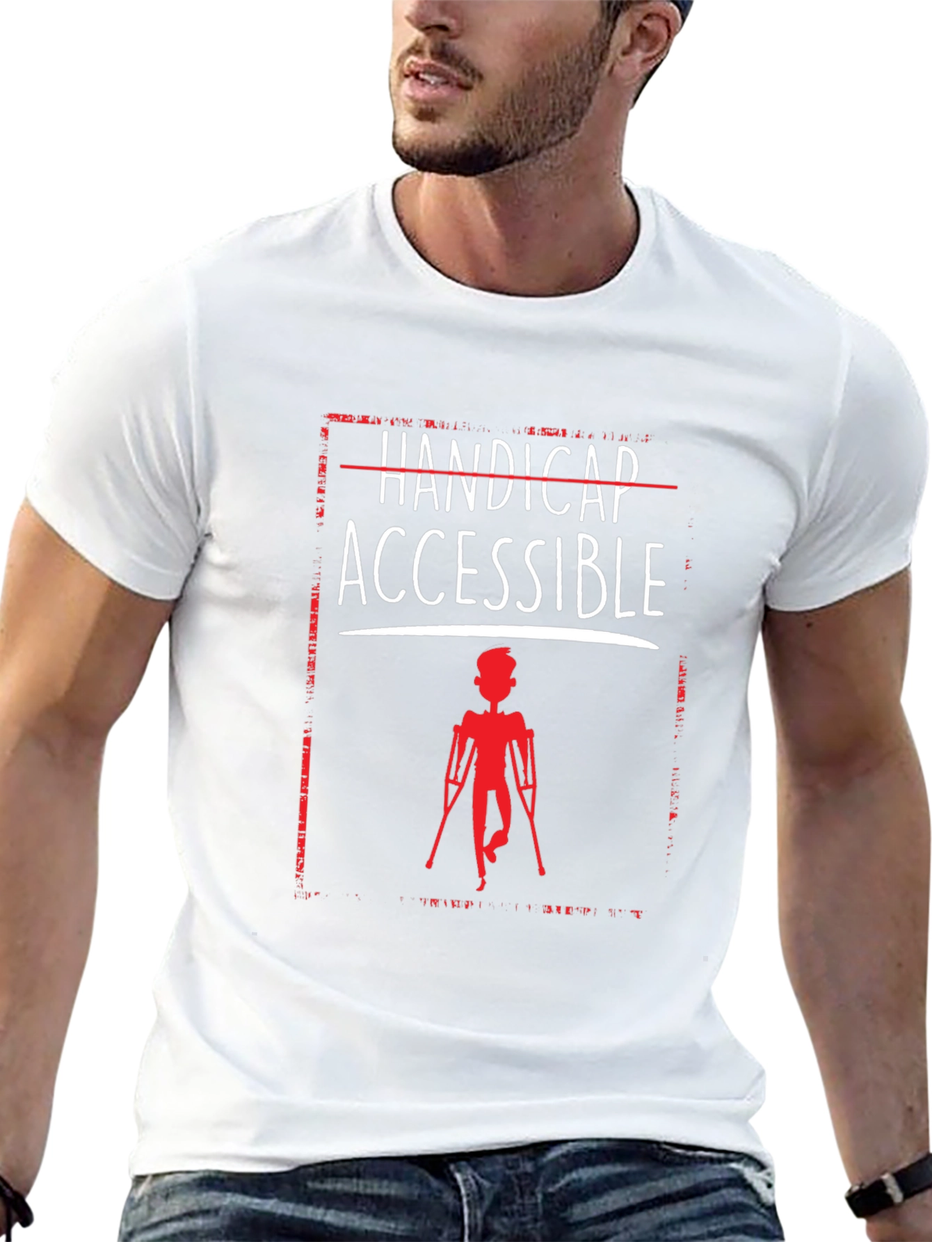 Camiseta con Diseño Handicap Accessible en Negro