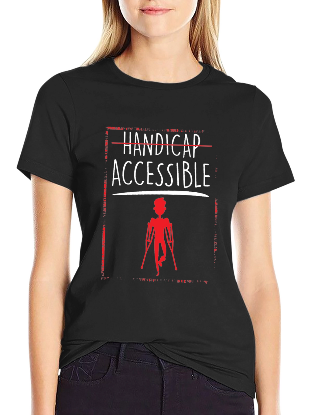 Camiseta con Diseño Handicap Accessible en Negro