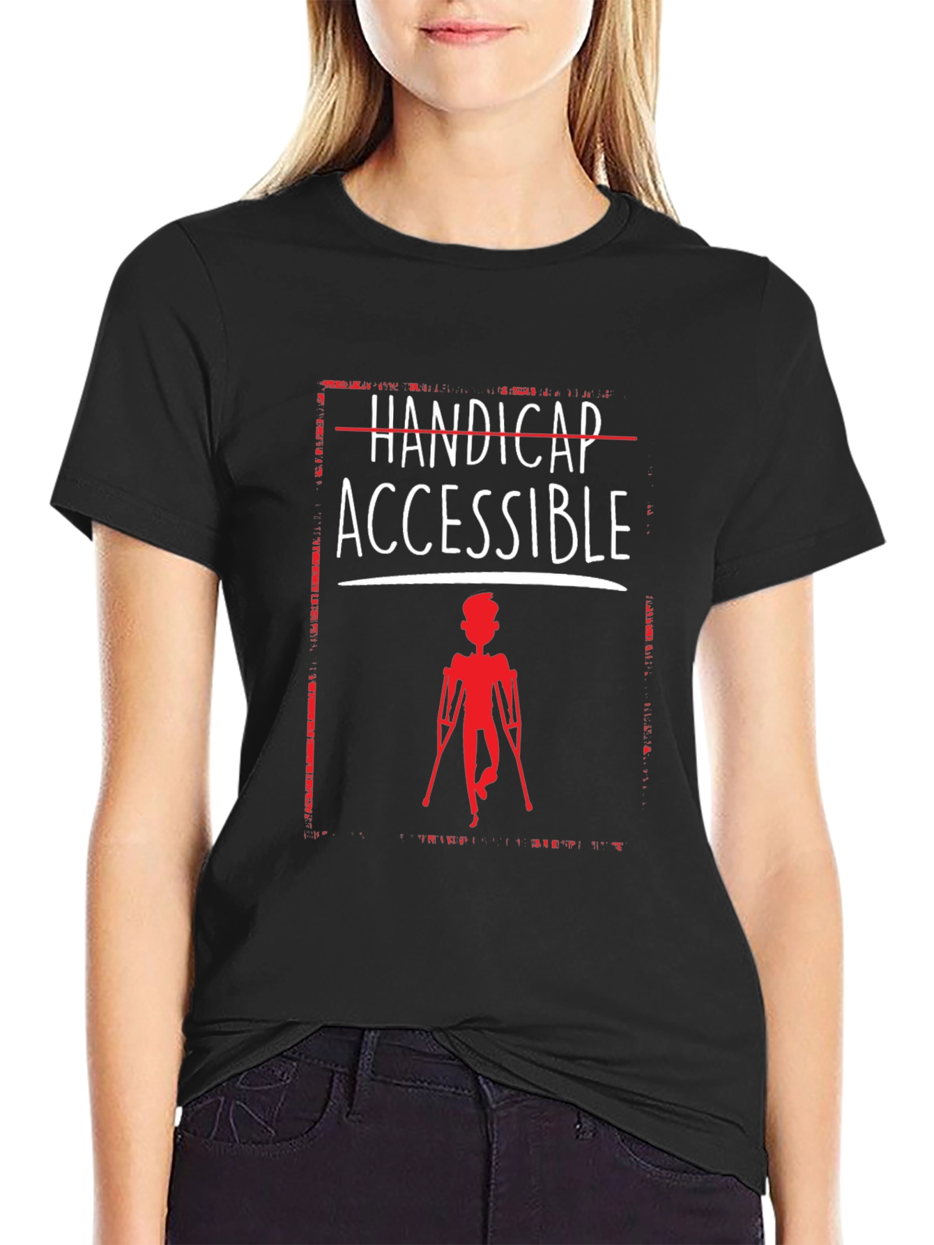 Camiseta con Diseño Handicap Accessible en Negro