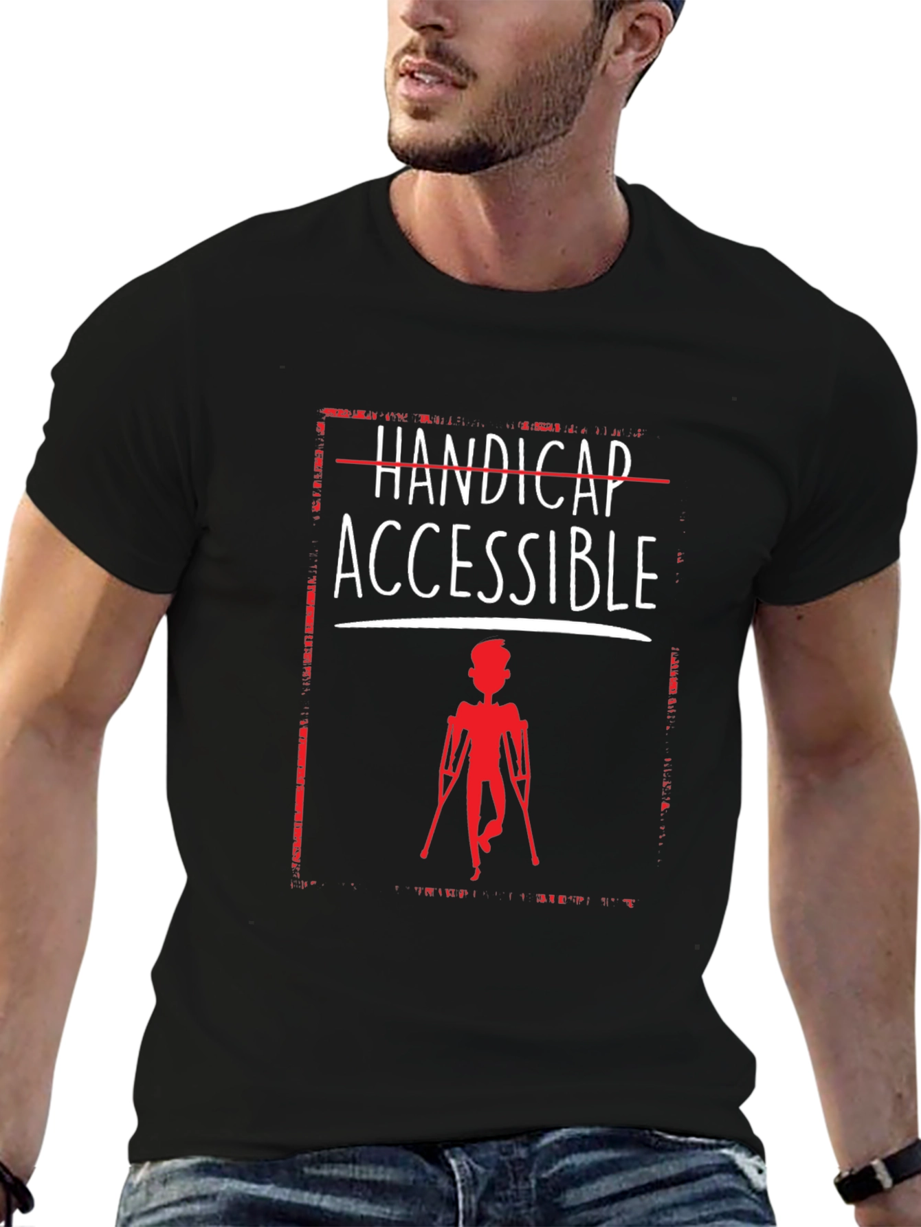 Camiseta con Diseño Handicap Accessible en Negro