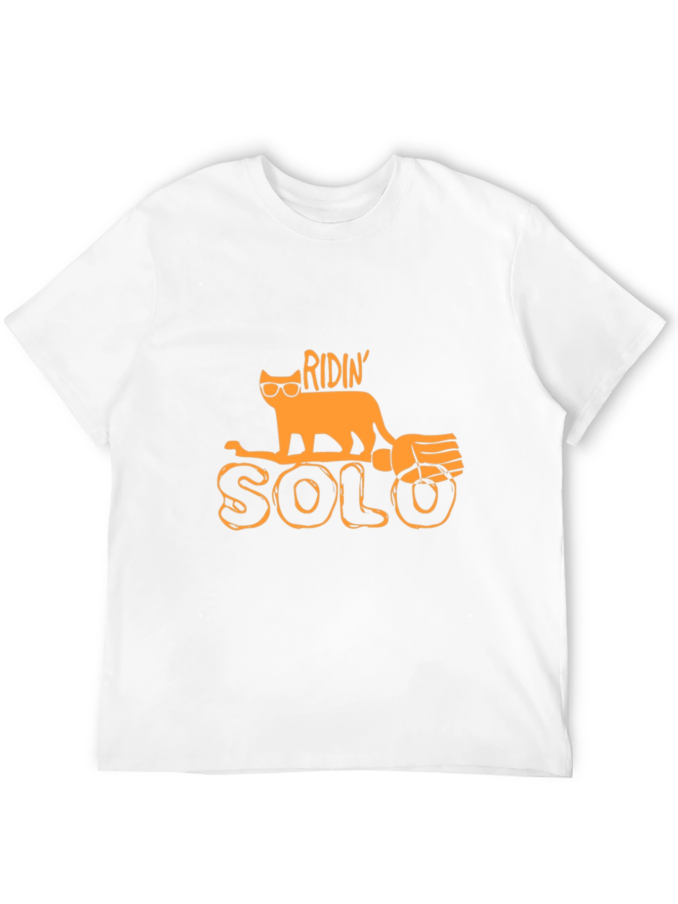 Camiseta Negra con Diseño de Gato Ridin Solo