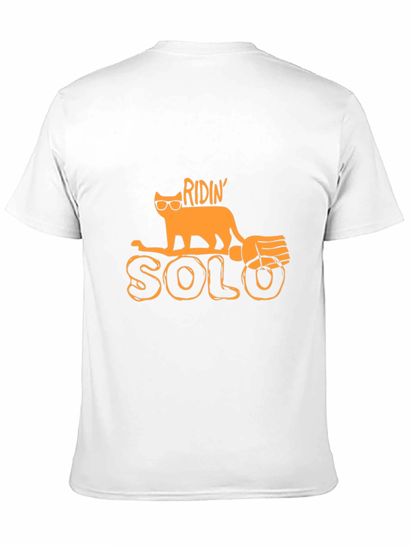 Camiseta Negra con Diseño de Gato Ridin Solo