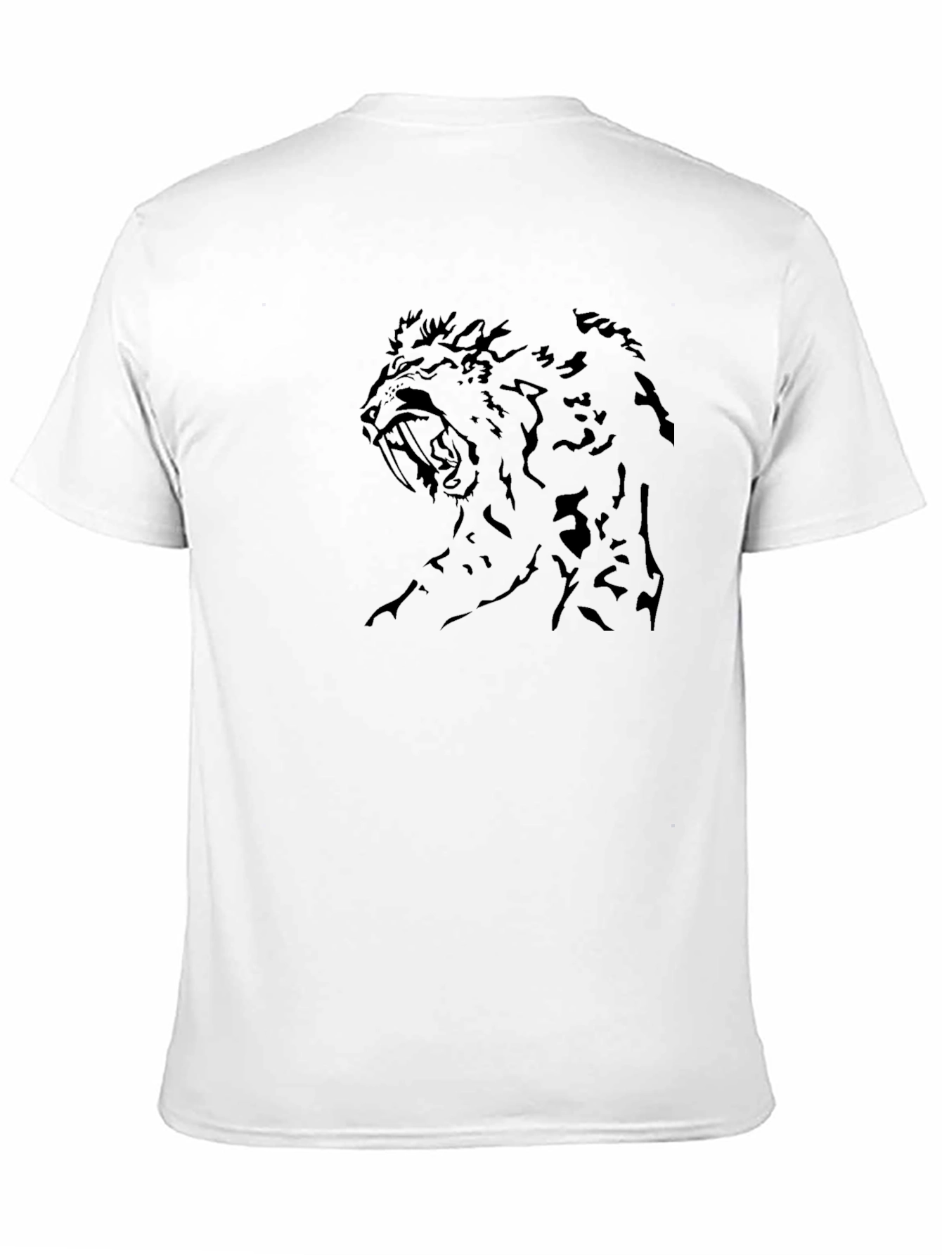 Camiseta Negra con Diseño de León Rugiente