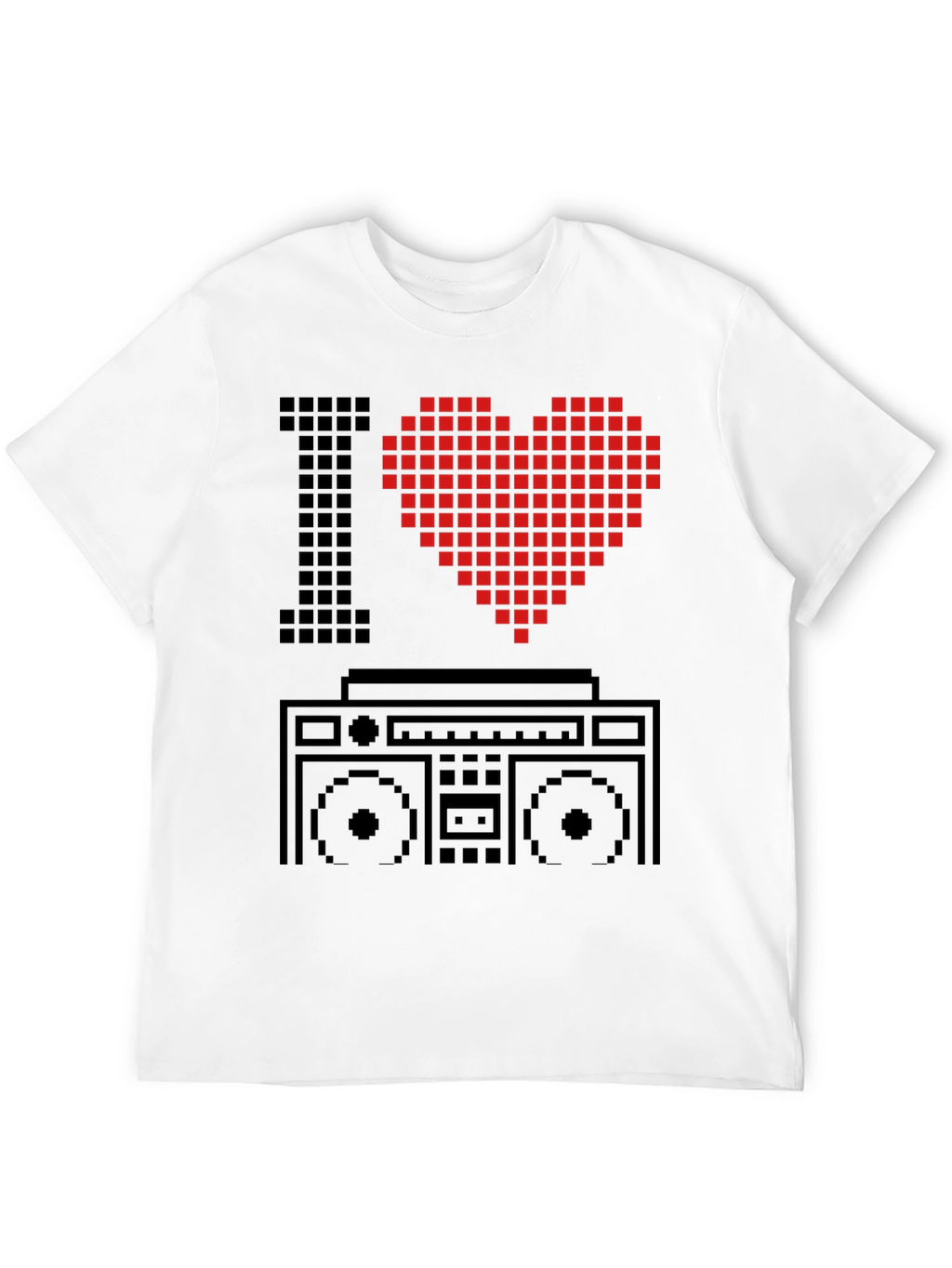 Camiseta Hombre Negra I Love 8-bit Boombox