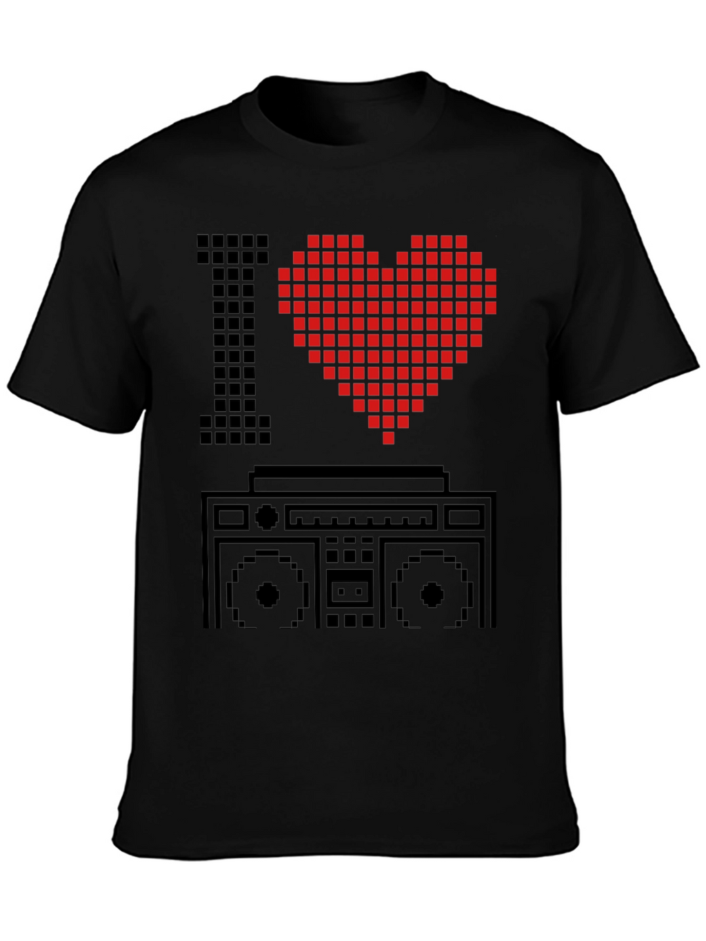 Camiseta Hombre Negra I Love 8-bit Boombox