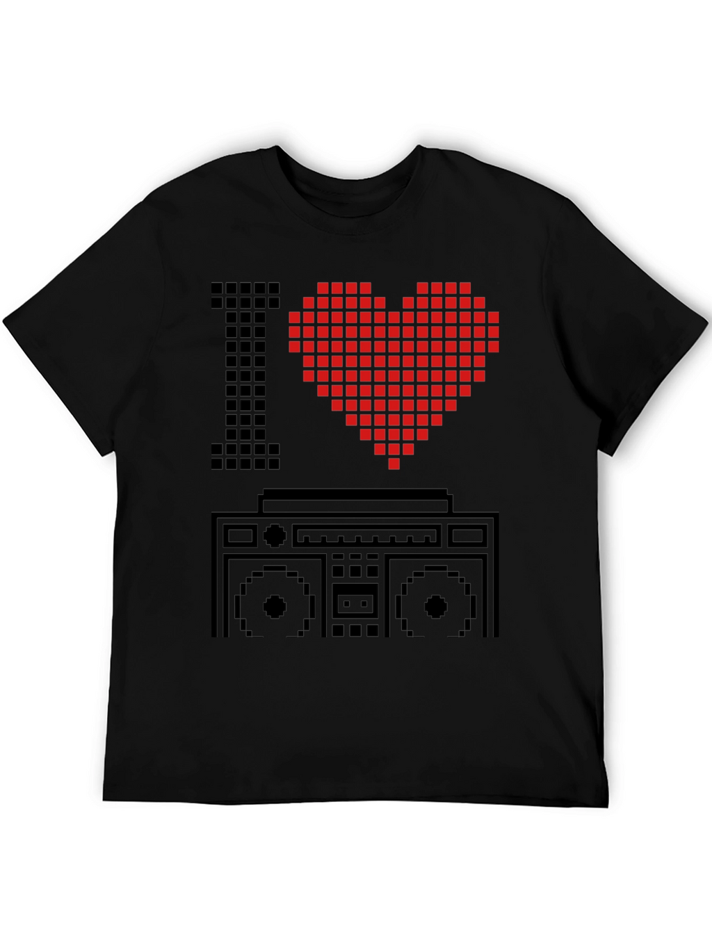Camiseta Hombre Negra I Love 8-bit Boombox
