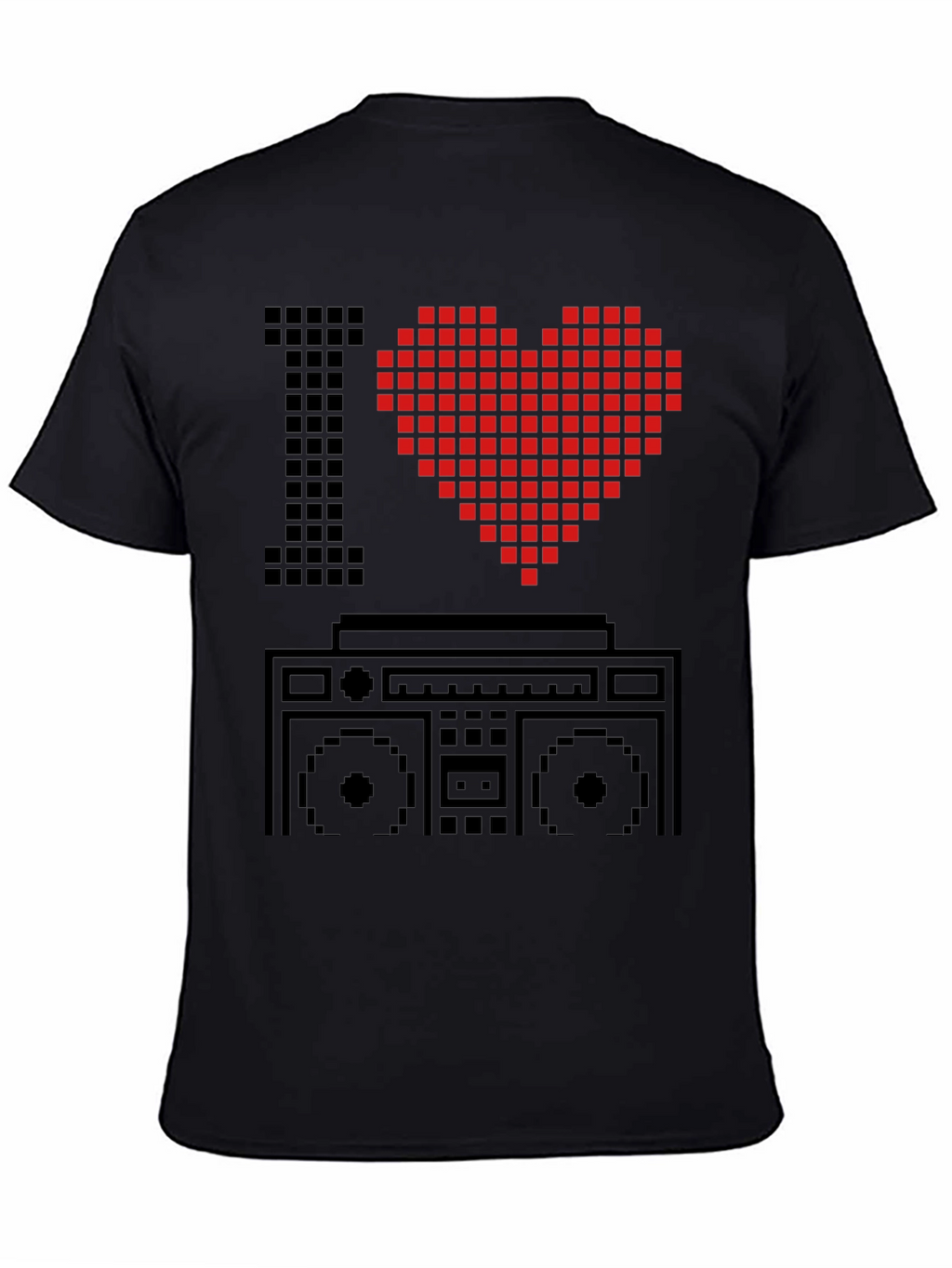 Camiseta Hombre Negra I Love 8-bit Boombox