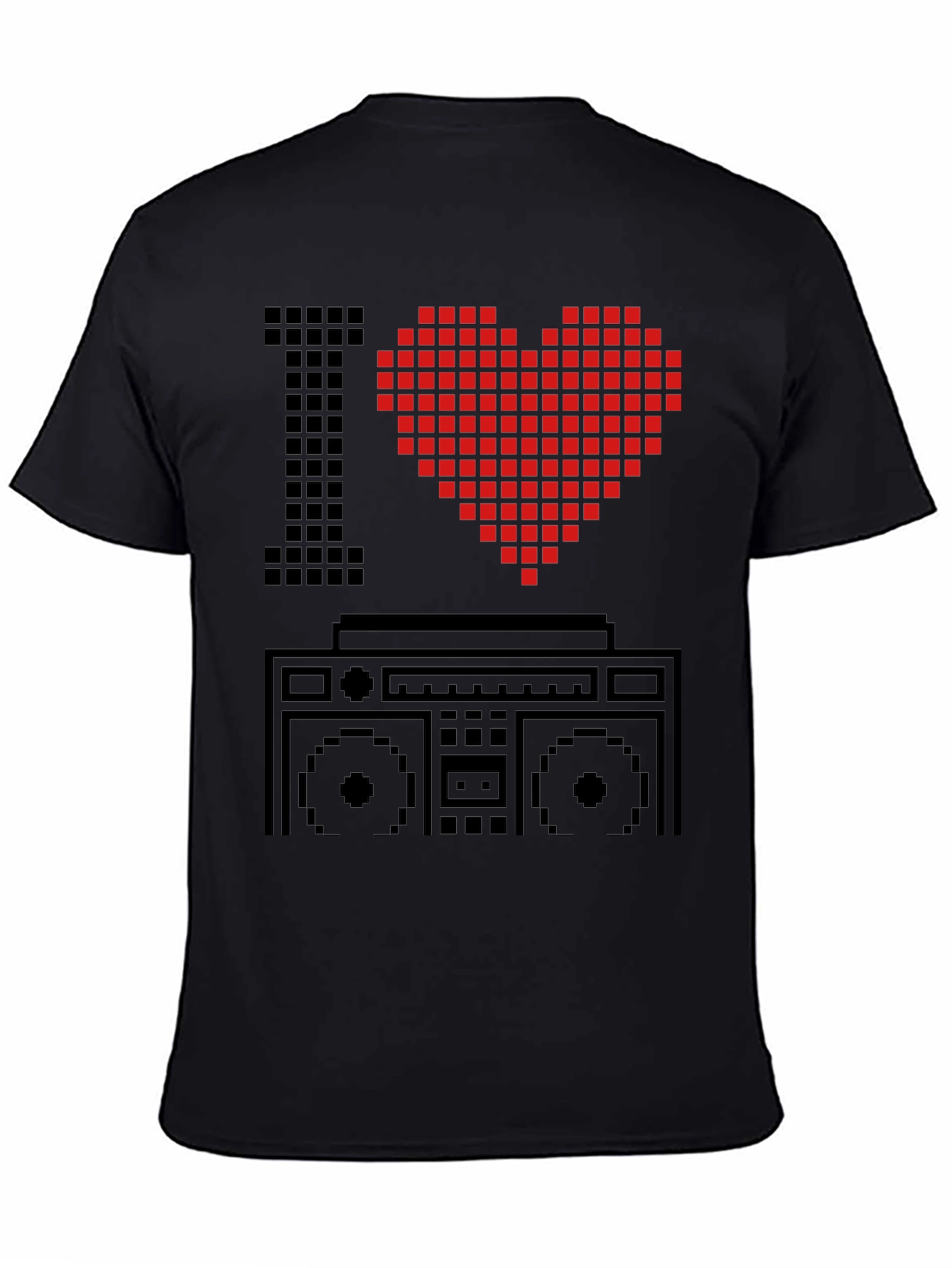 Camiseta Hombre Negra I Love 8-bit Boombox