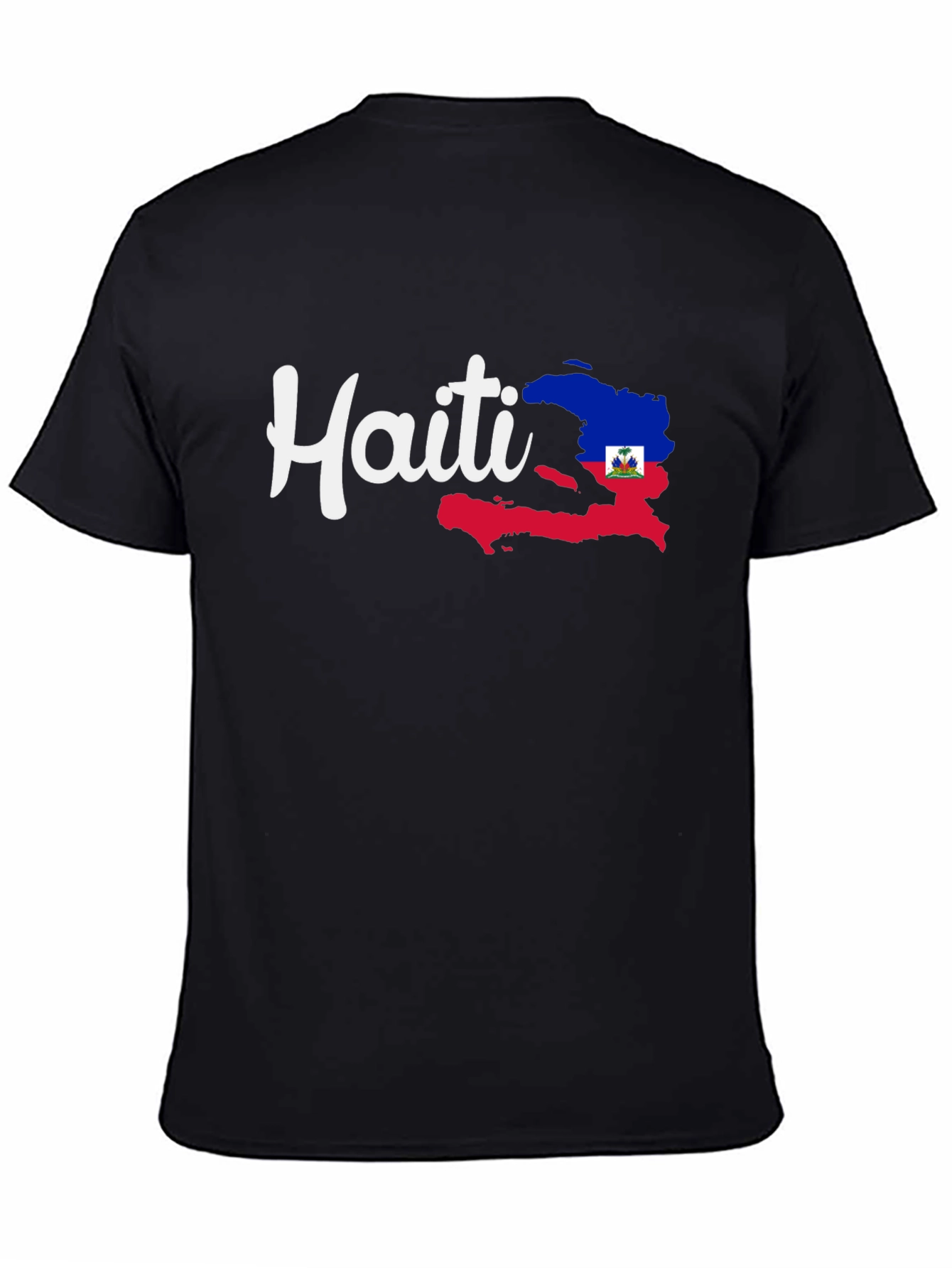 Camiseta Negra con Diseño de Haití