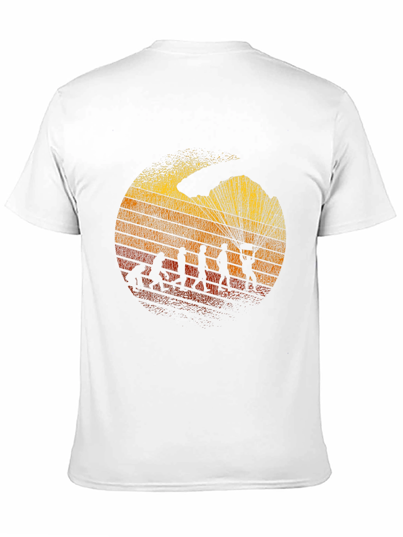 Camiseta Negra con Diseño de Evolución Paracaidismo