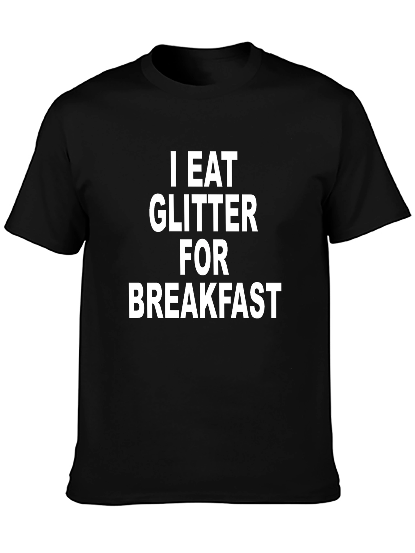 Camiseta Negra Como Glitter en el Desayuno