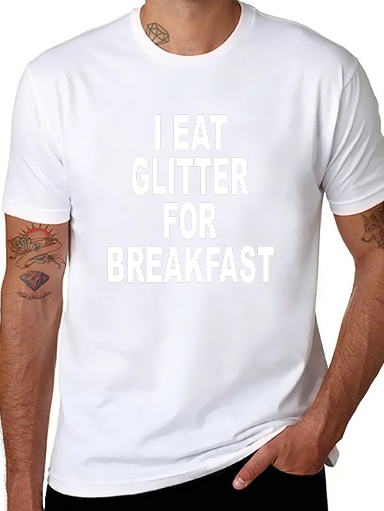 Camiseta Negra Como Glitter en el Desayuno