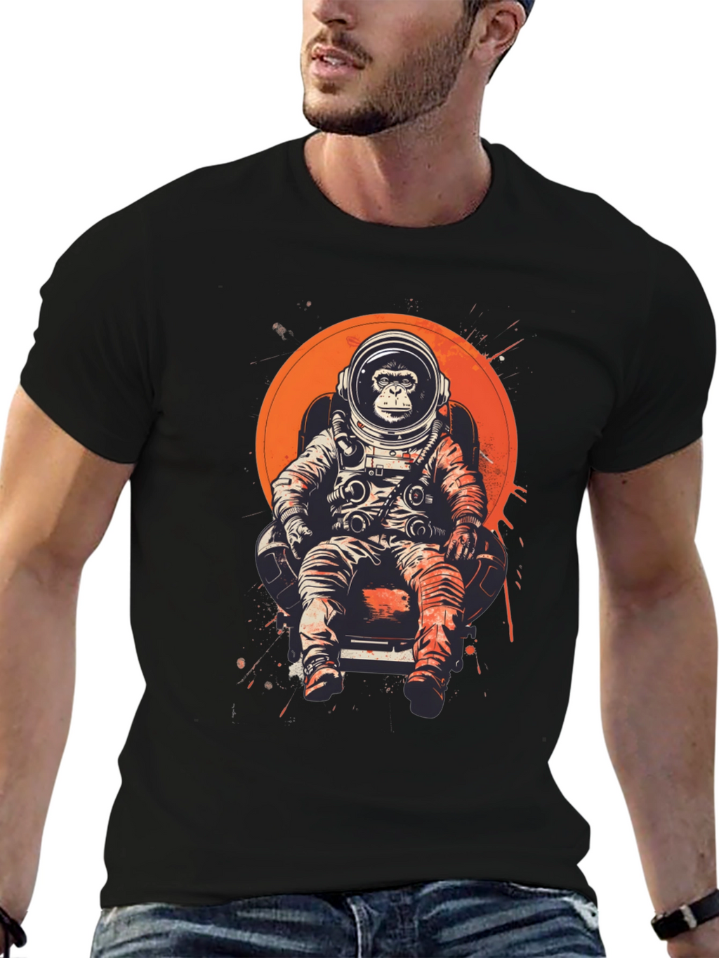 Camiseta Hombre: Mono Astronauta Espacial
