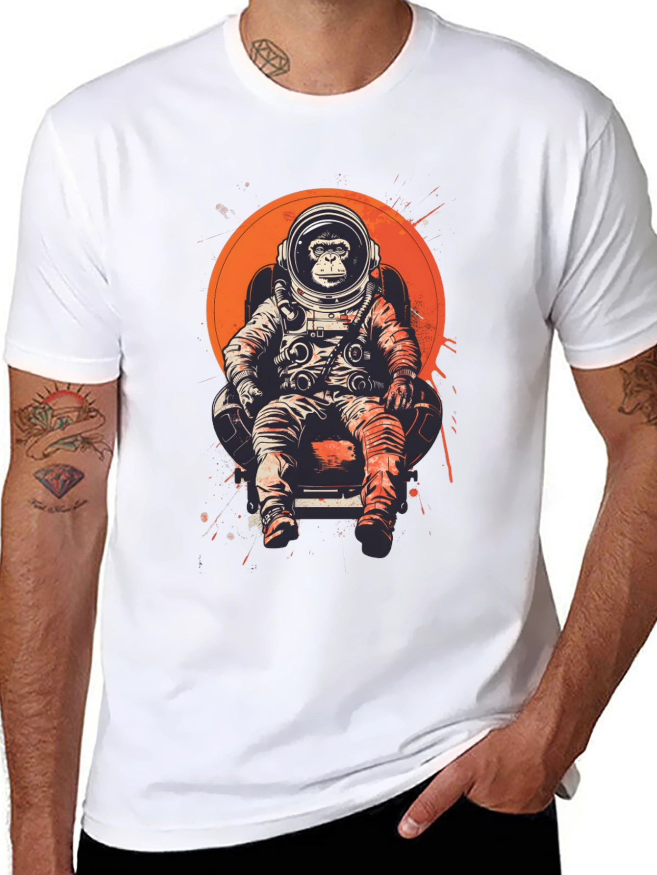 Camiseta Hombre: Mono Astronauta Espacial