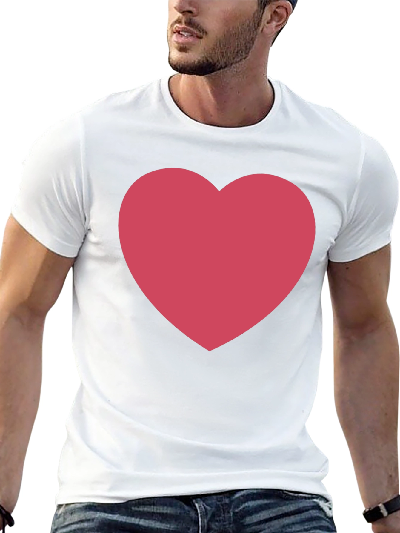 Camiseta Negra con Corazón Rojo - Estilo Casual