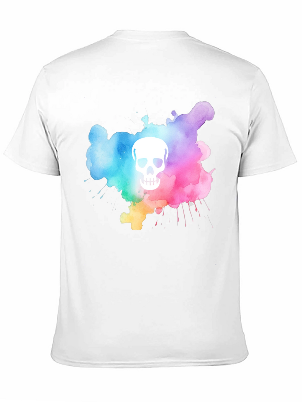 Camiseta Negra con Calavera Acuarela