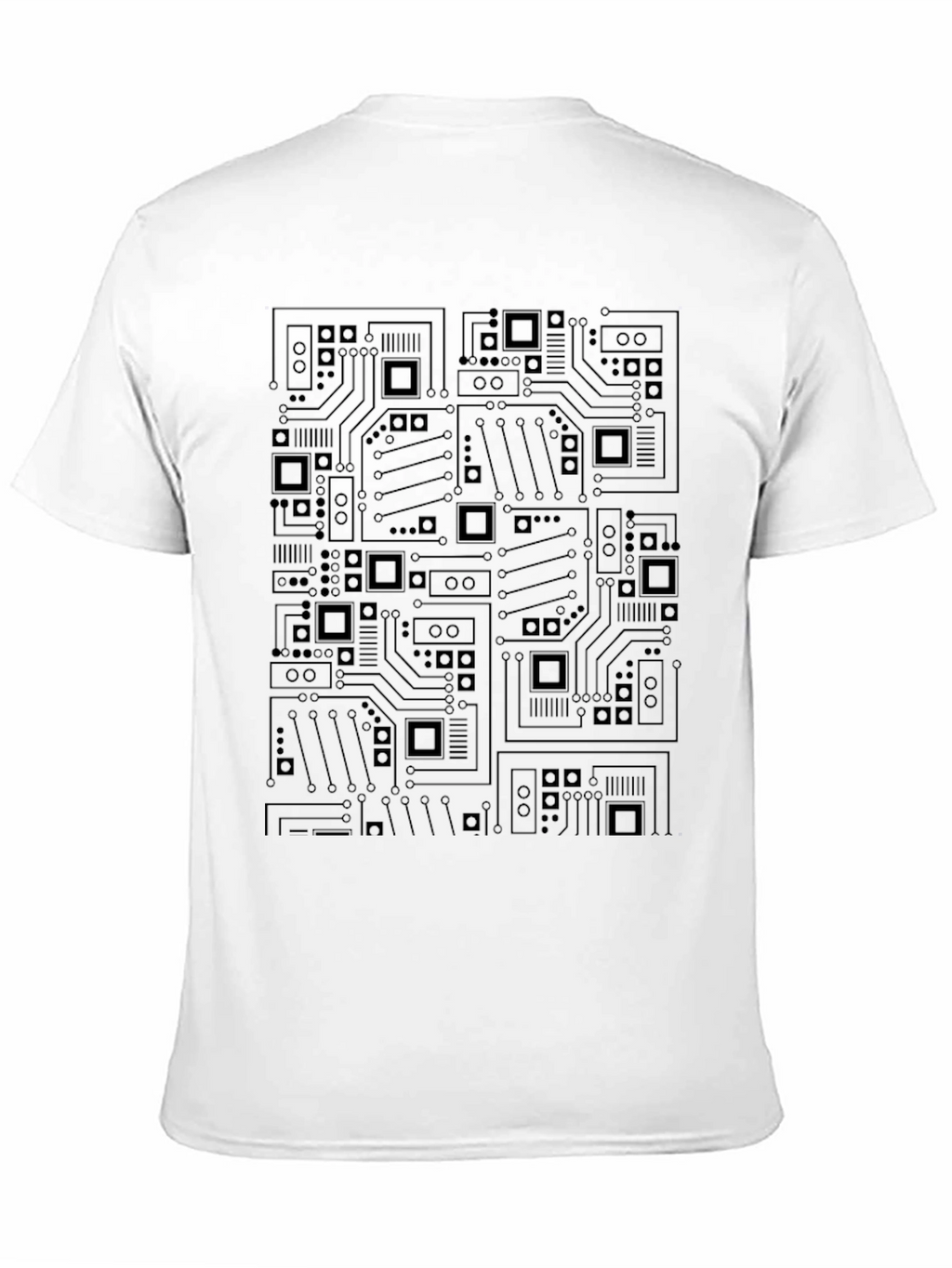 Camiseta Negra con Diseño de Circuito Impreso
