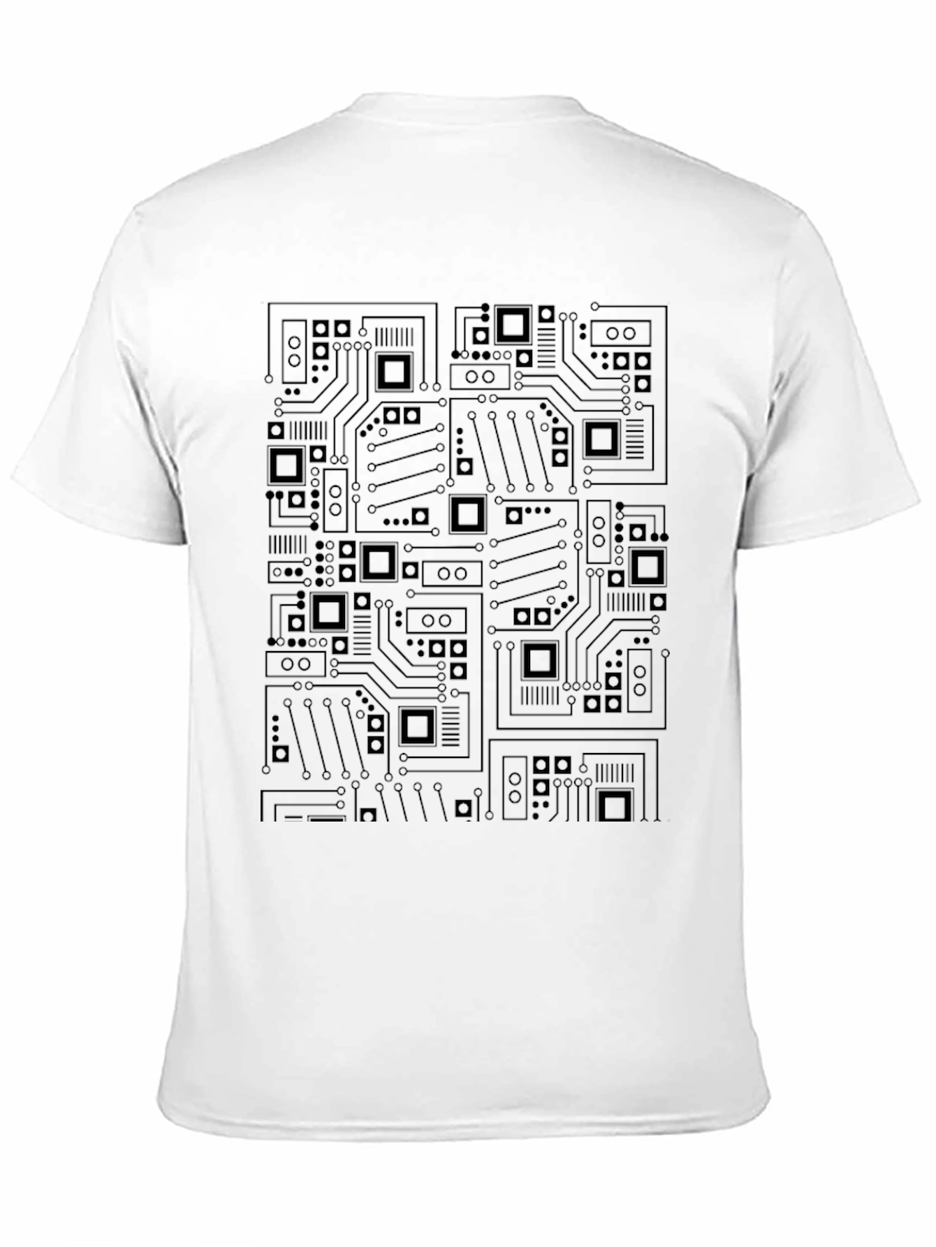 Camiseta Negra con Diseño de Circuito Impreso