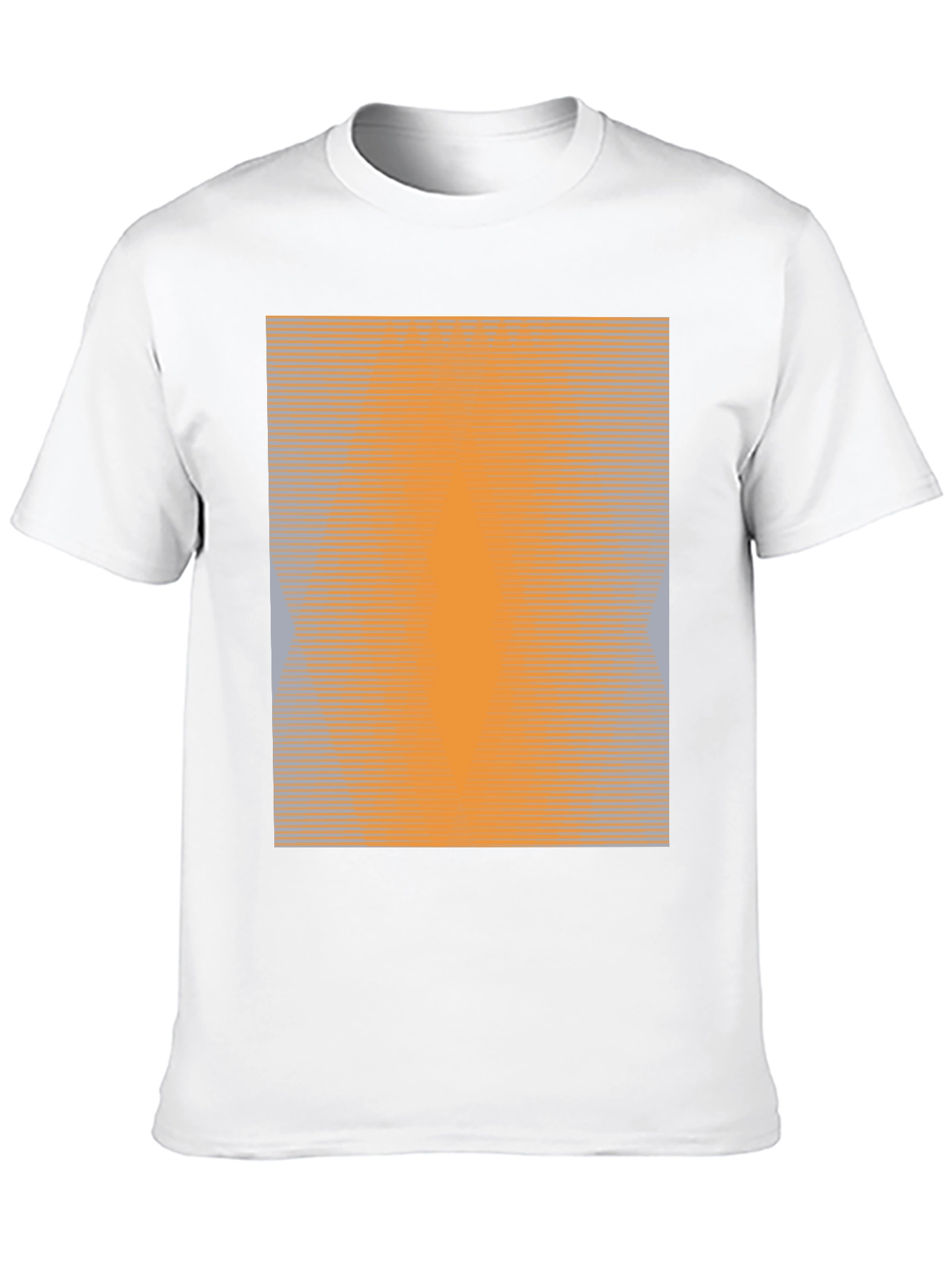 Camiseta Negra con Diseño Abstracto Naranja