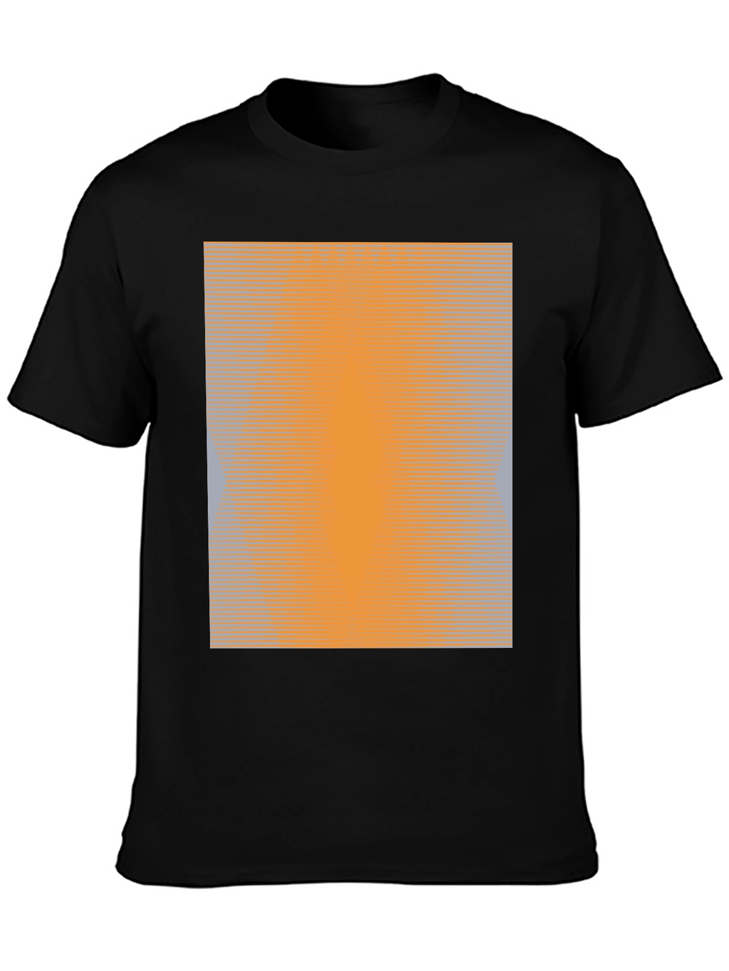 Camiseta Negra con Diseño Abstracto Naranja