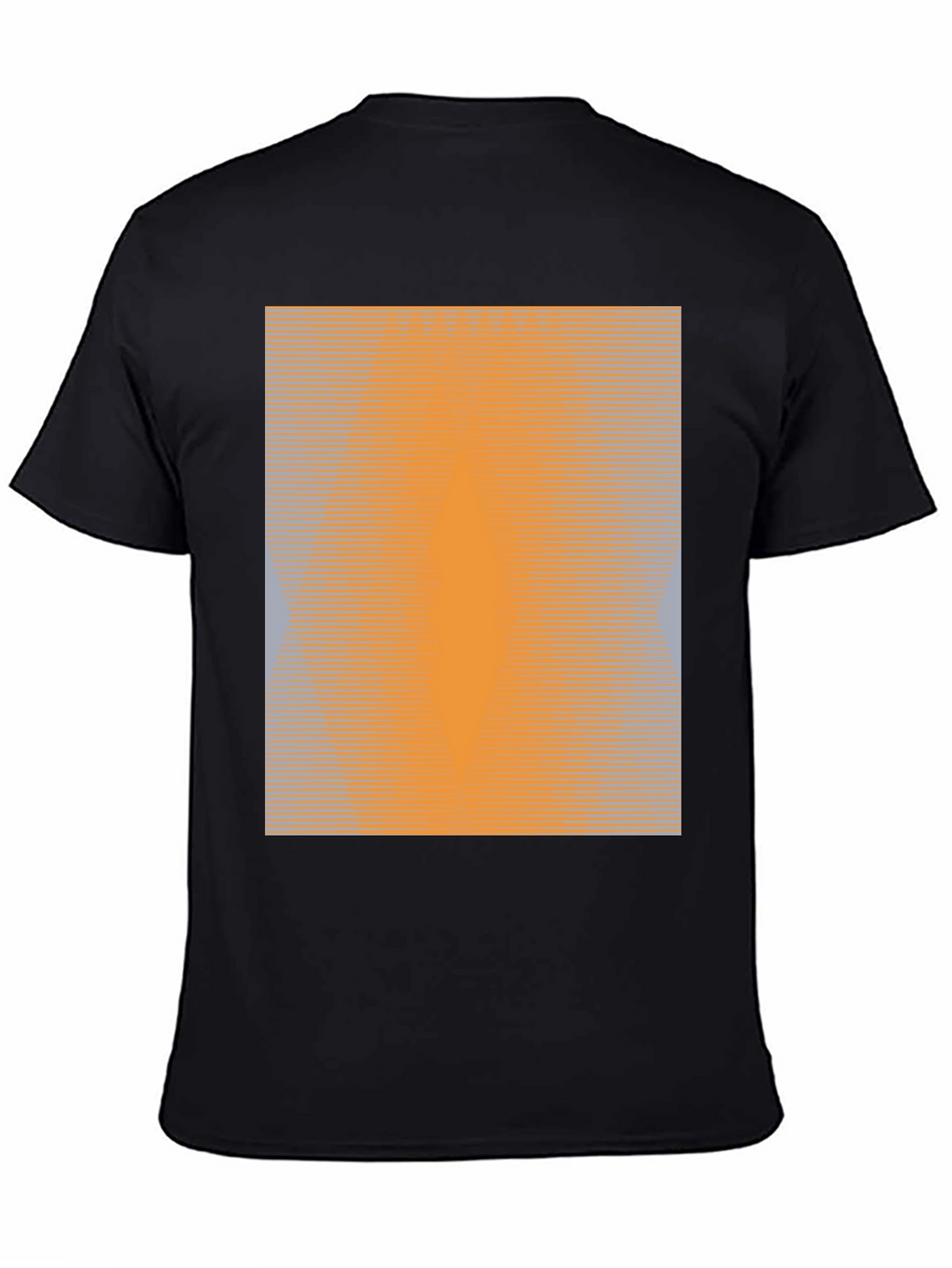 Camiseta Negra con Diseño Abstracto Naranja