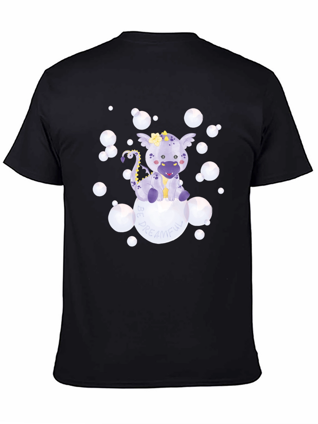 Camiseta Negra con Diseño de Dragón Dreamful