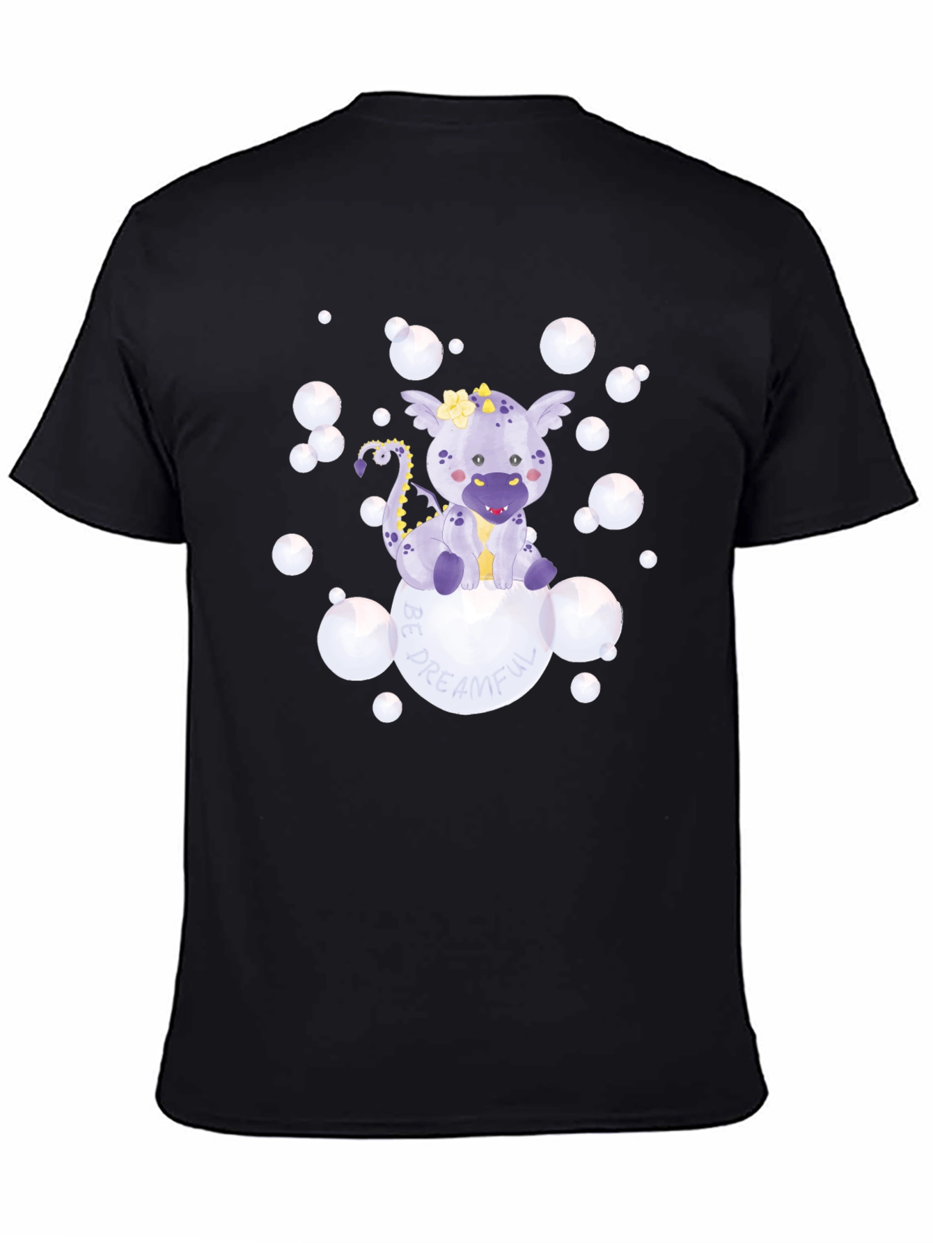 Camiseta Negra con Diseño de Dragón Dreamful