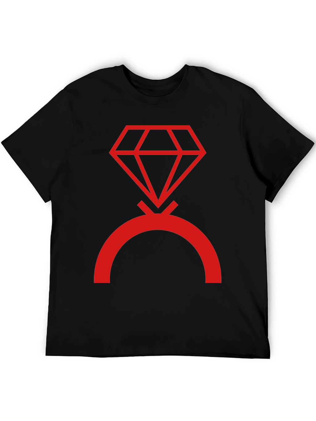 Camiseta Negra con Diseño de Diamante Rojo