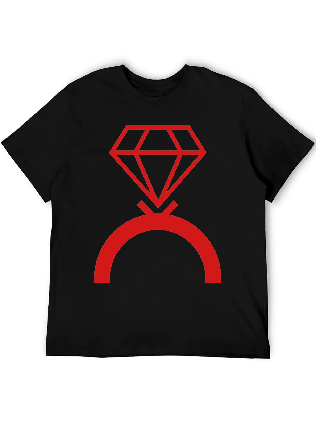 Camiseta Negra con Diseño de Diamante Rojo