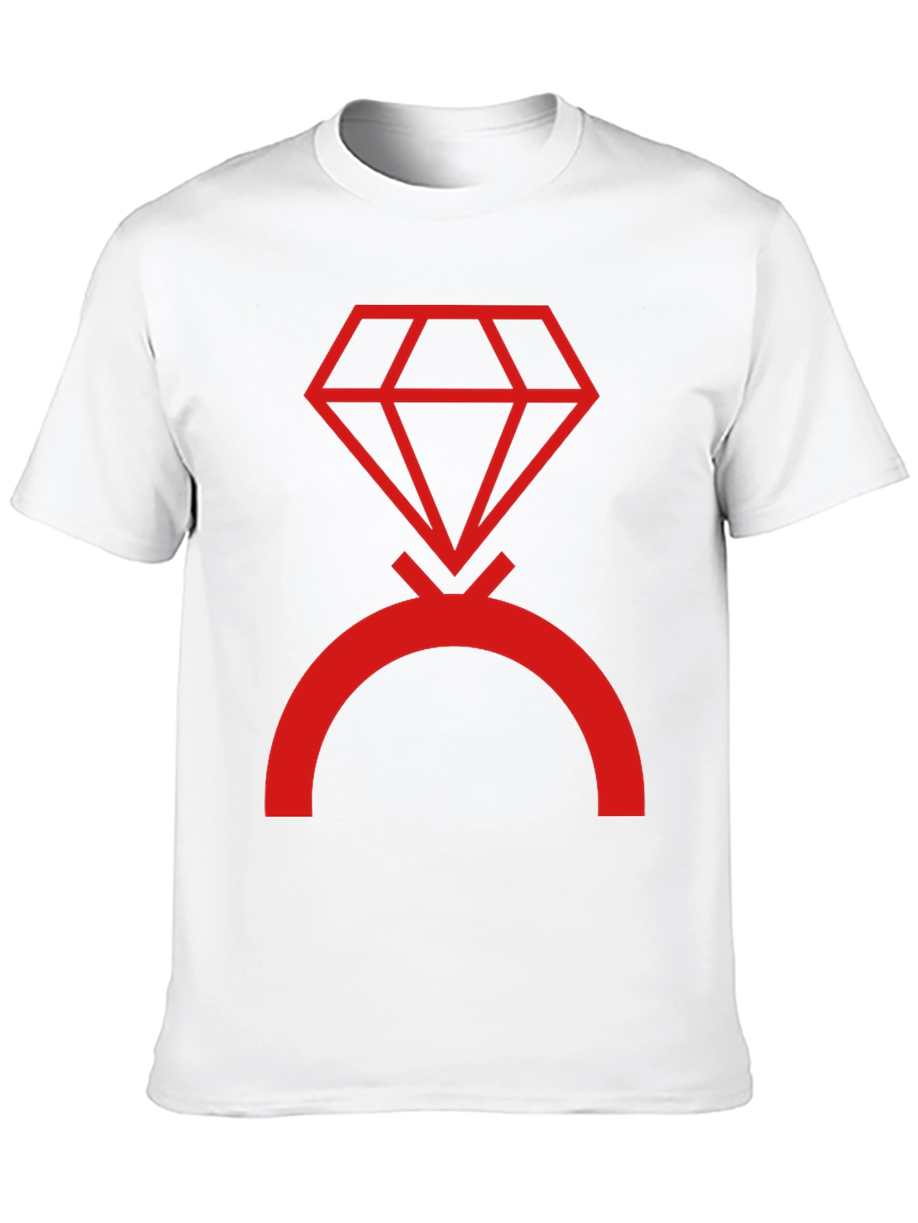 Camiseta Negra con Diseño de Diamante Rojo