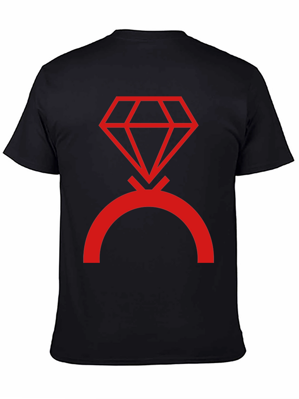 Camiseta Negra con Diseño de Diamante Rojo