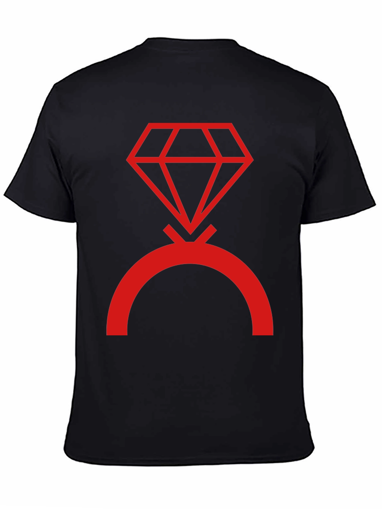 Camiseta Negra con Diseño de Diamante Rojo