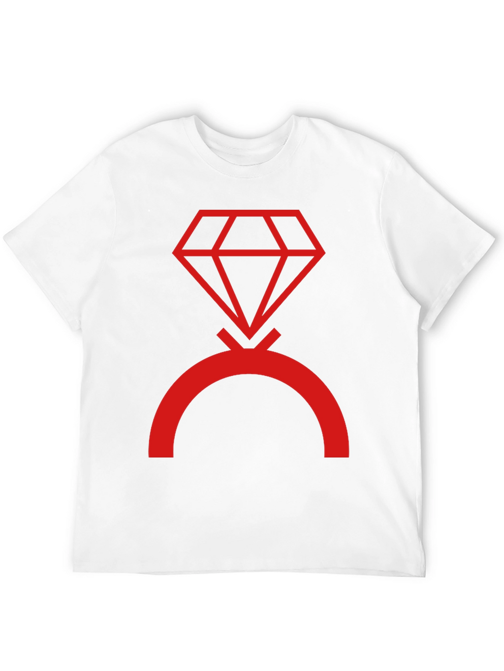 Camiseta Negra con Diseño de Diamante Rojo