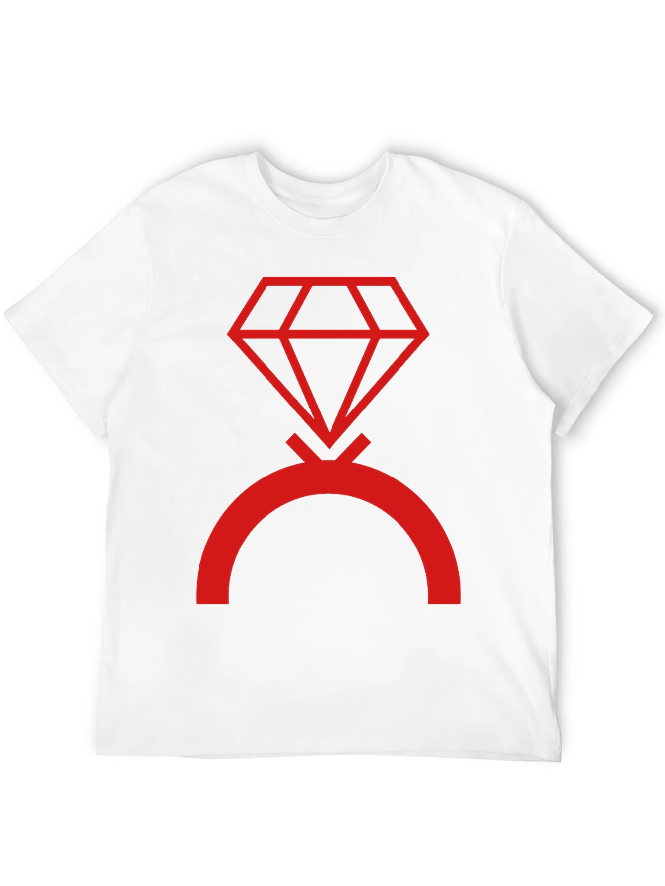Camiseta Negra con Diseño de Diamante Rojo