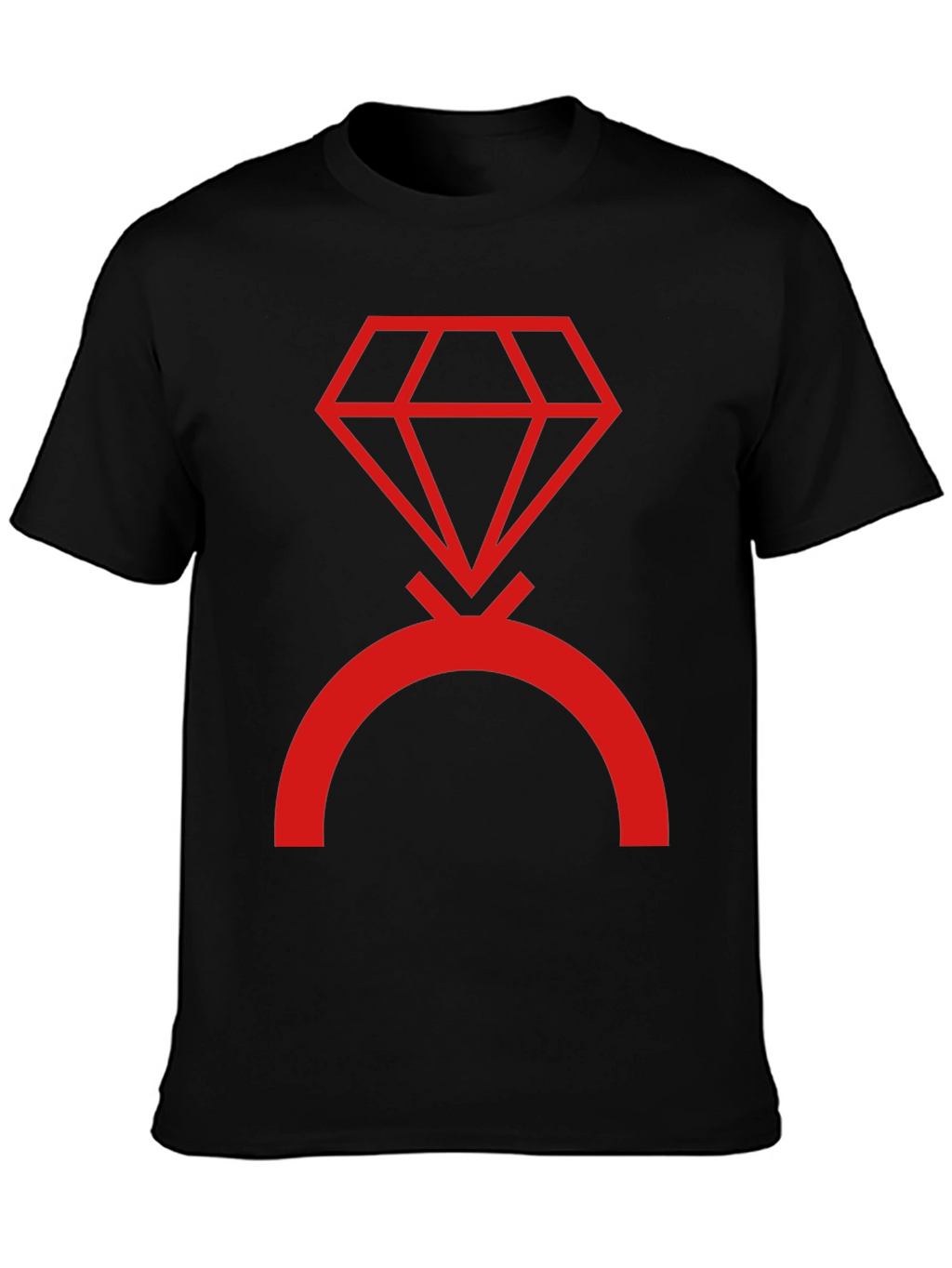 Camiseta Negra con Diseño de Diamante Rojo