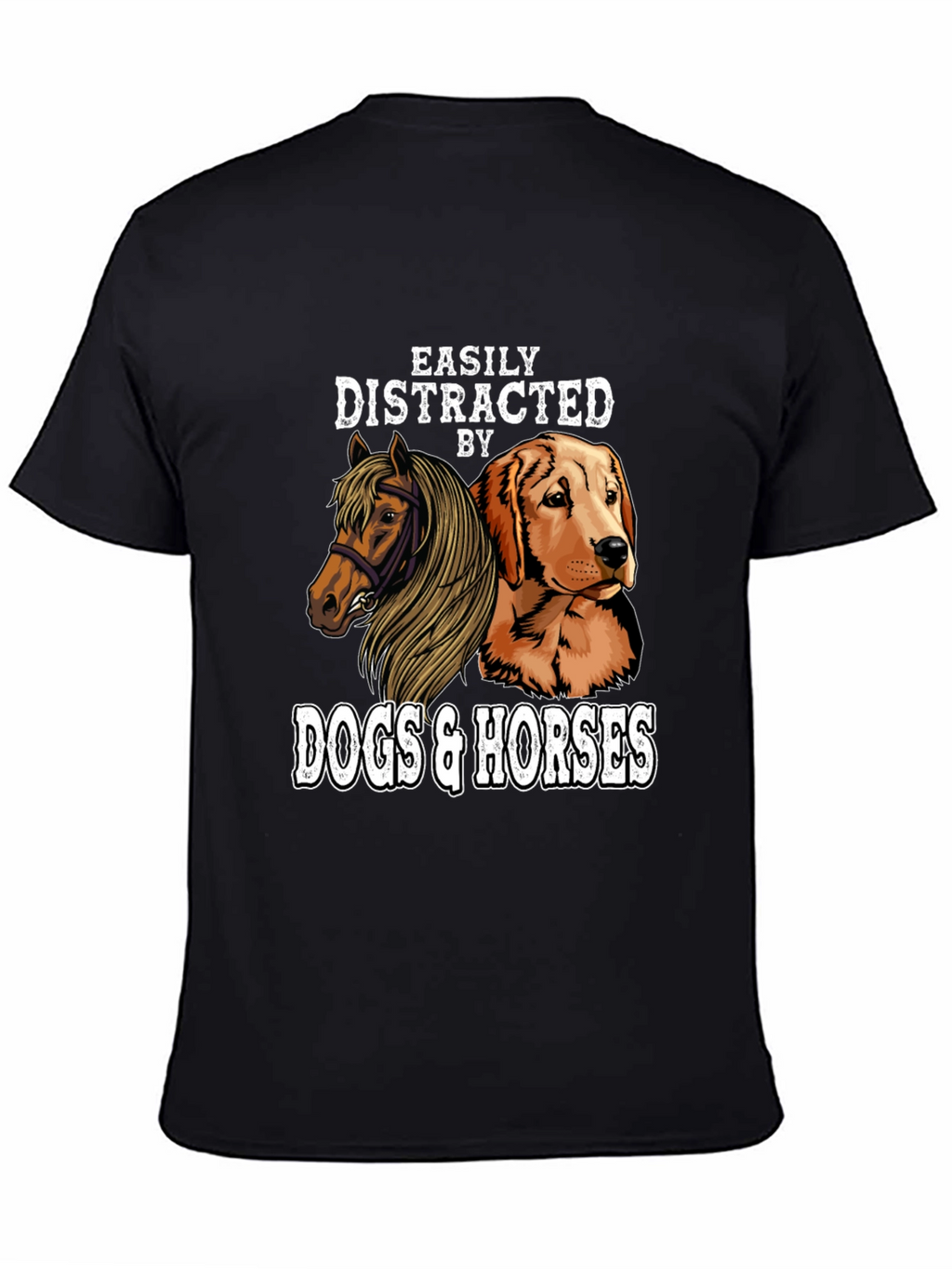 Camiseta Distraído por Perros y Caballos