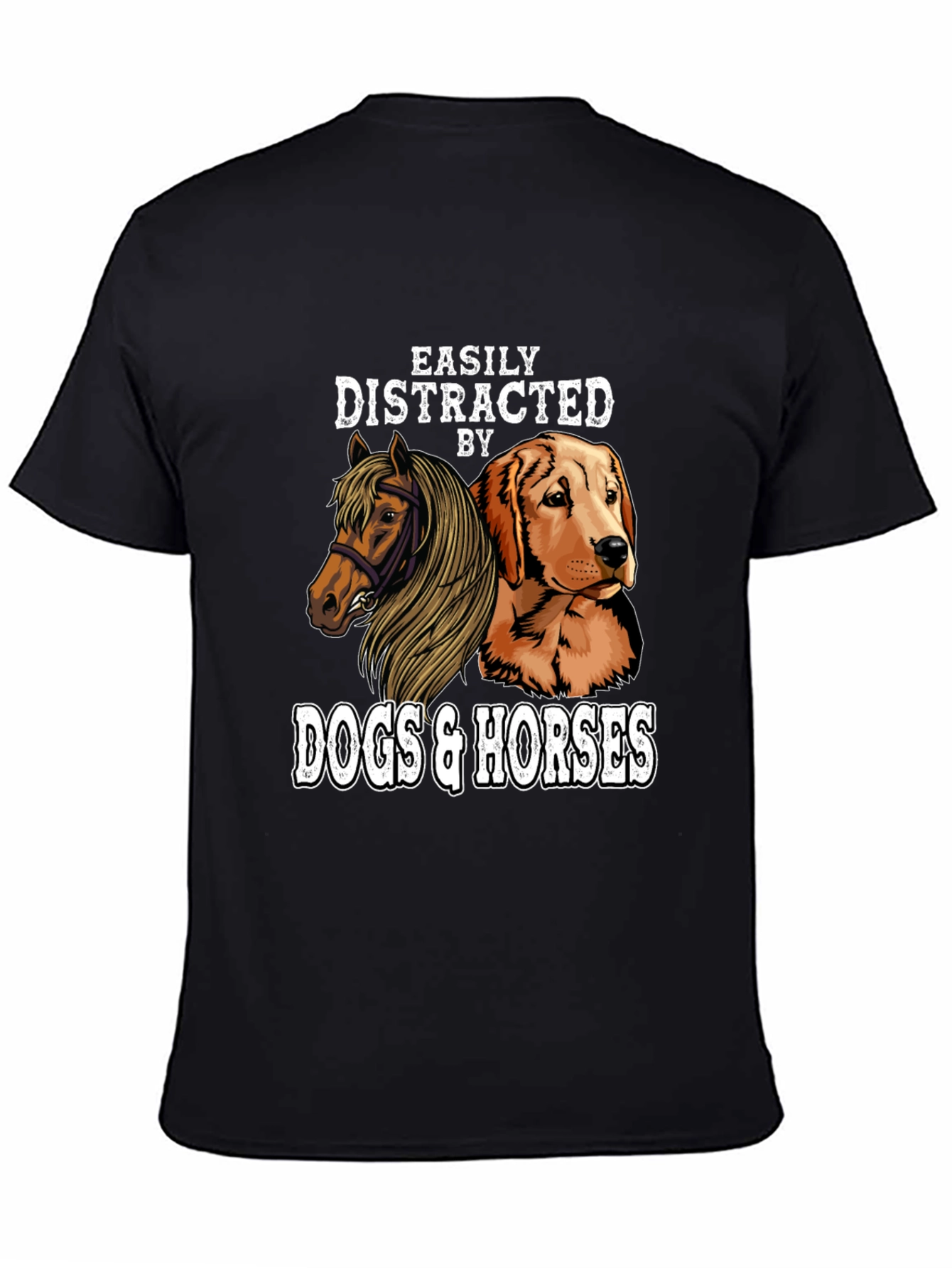 Camiseta Distraído por Perros y Caballos