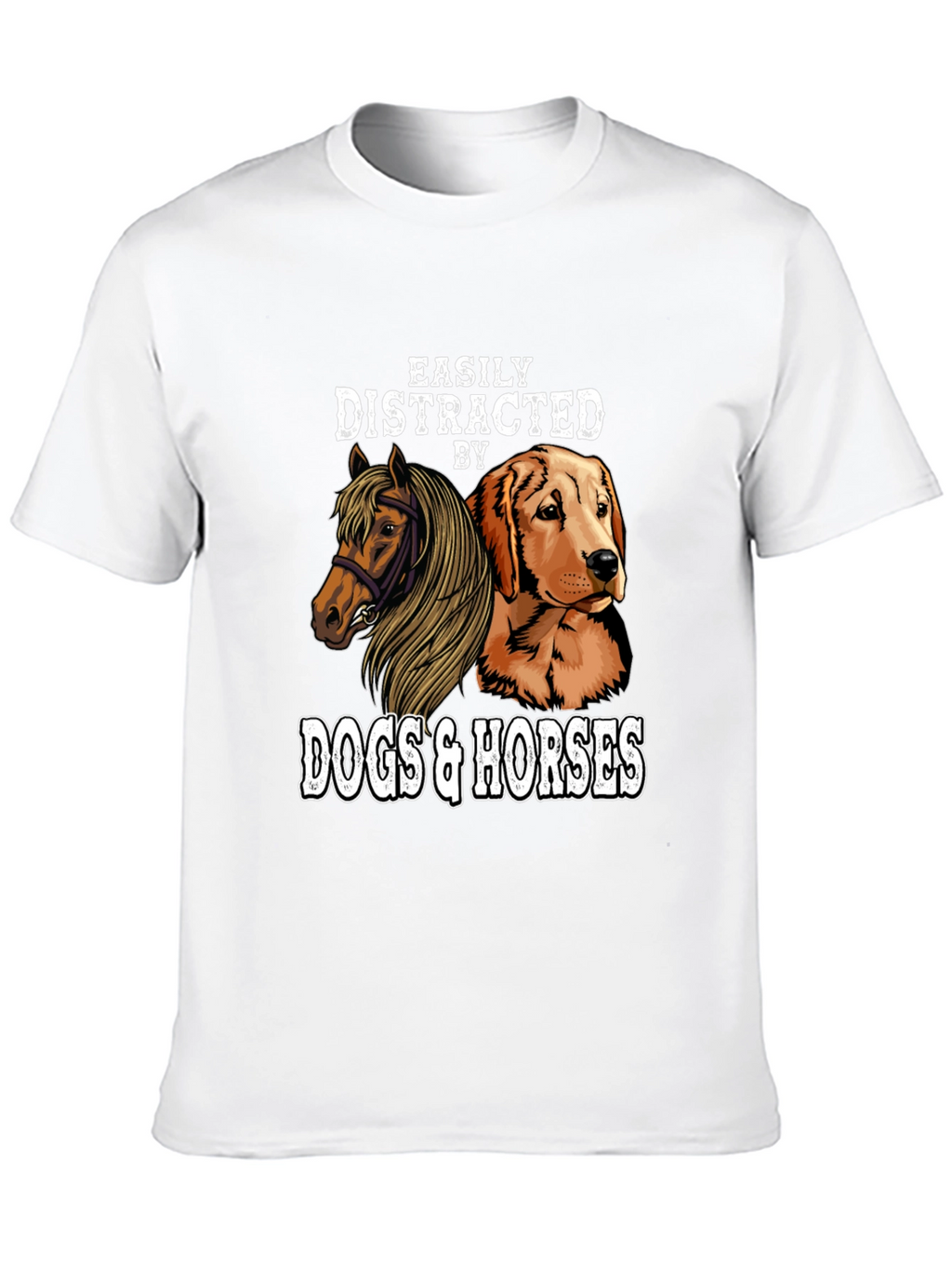 Camiseta Distraído por Perros y Caballos