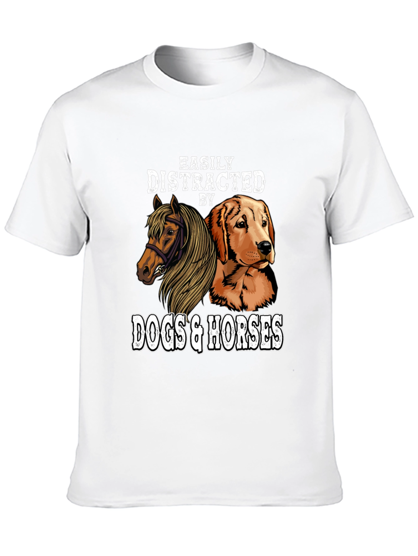 Camiseta Distraído por Perros y Caballos