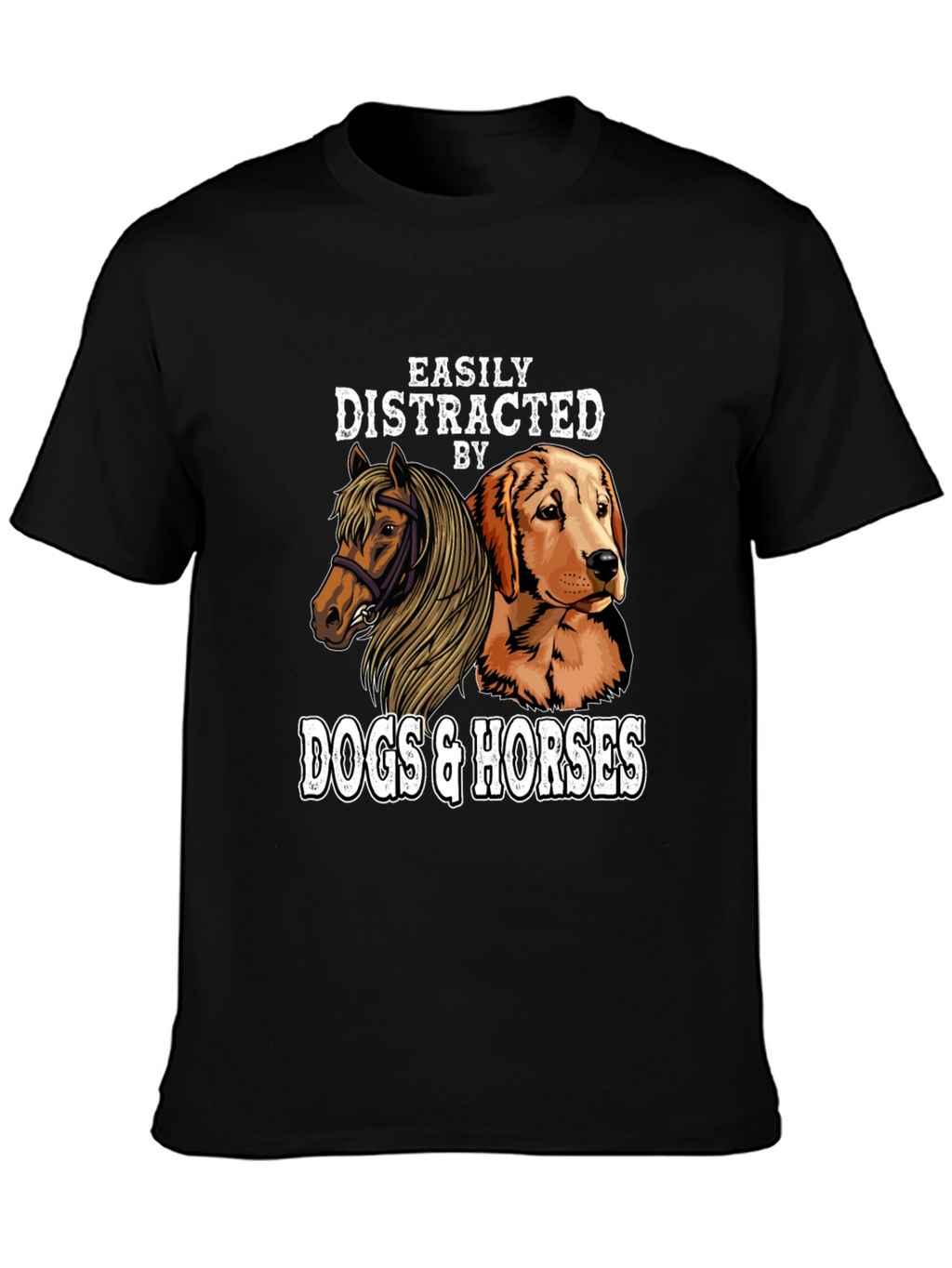 Camiseta Distraído por Perros y Caballos