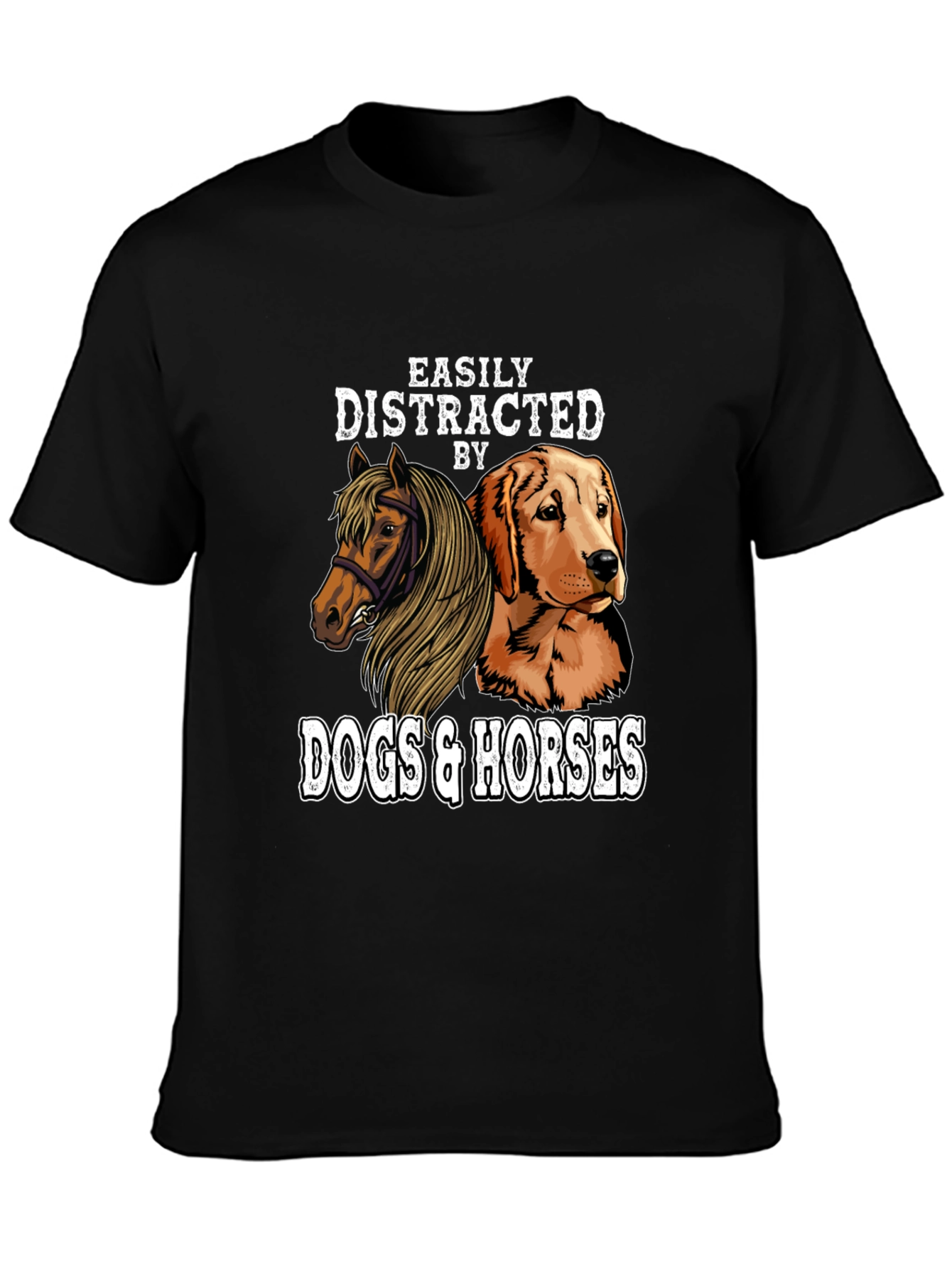 Camiseta Distraído por Perros y Caballos