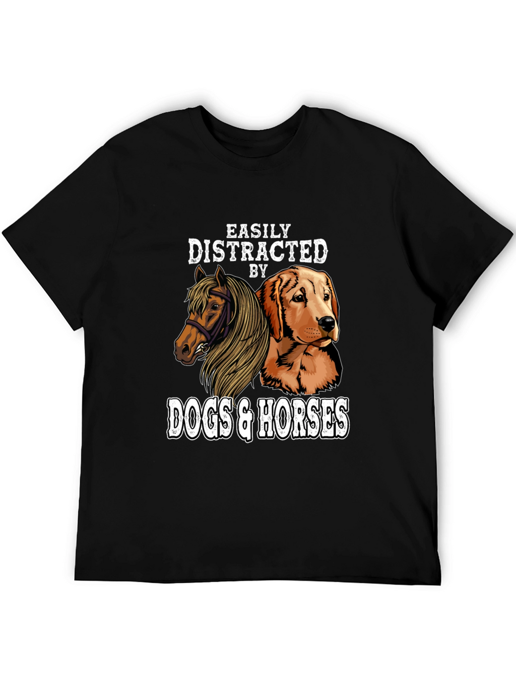 Camiseta Distraído por Perros y Caballos