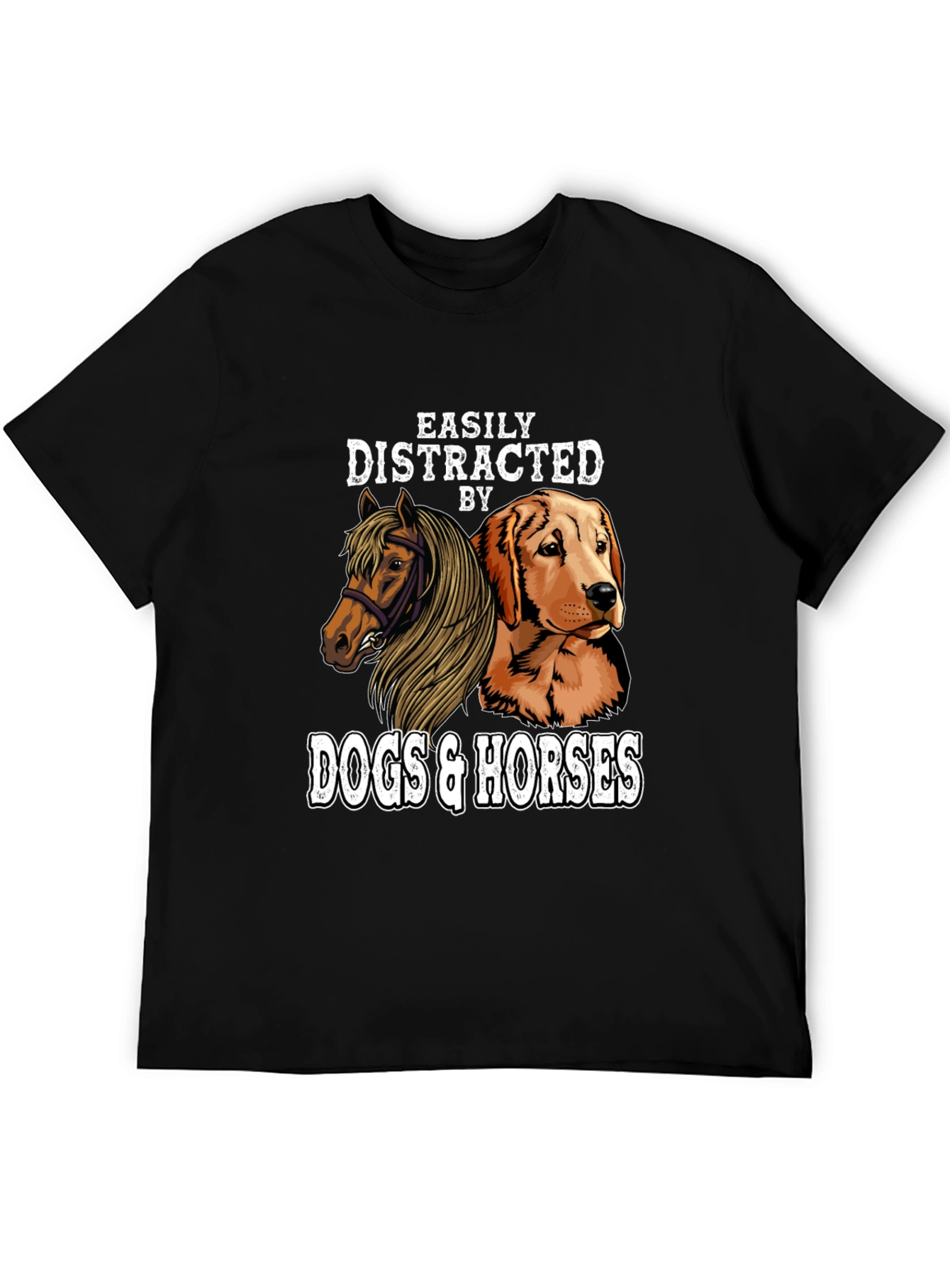 Camiseta Distraído por Perros y Caballos