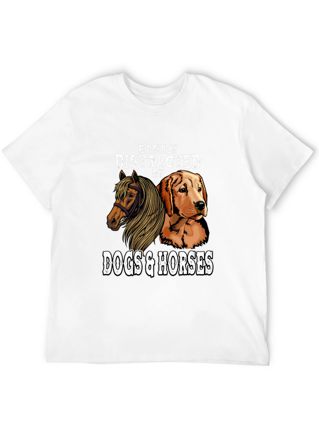 Camiseta Distraído por Perros y Caballos