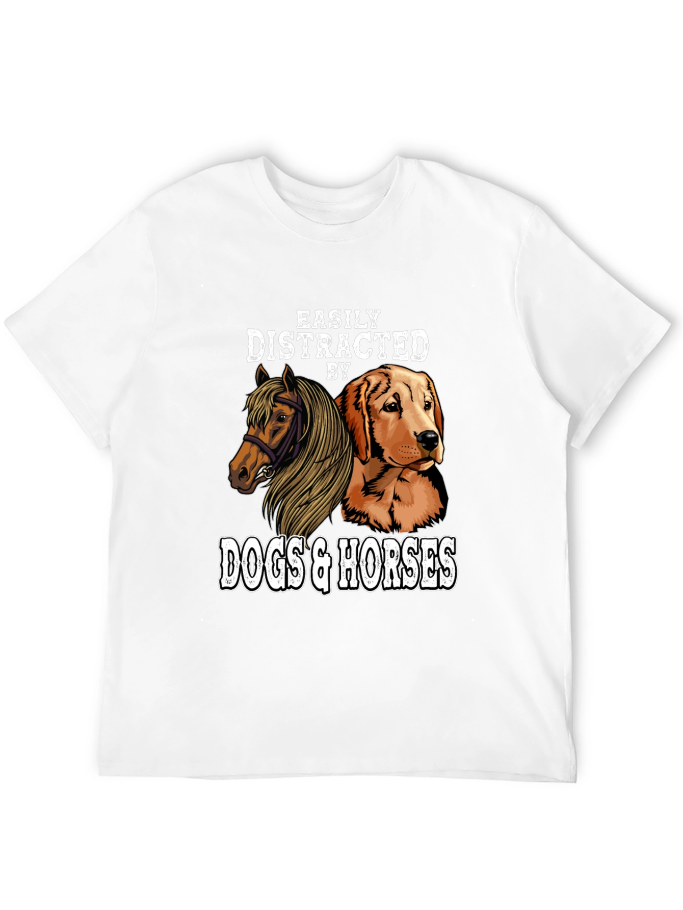 Camiseta Distraído por Perros y Caballos