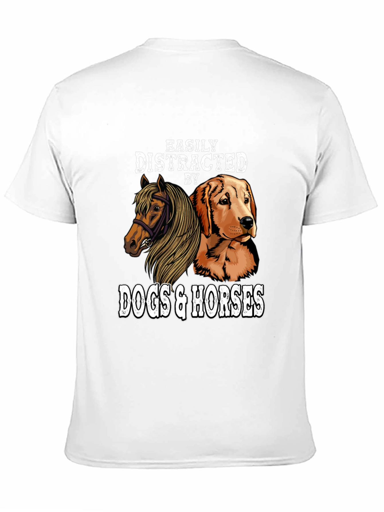 Camiseta Distraído por Perros y Caballos